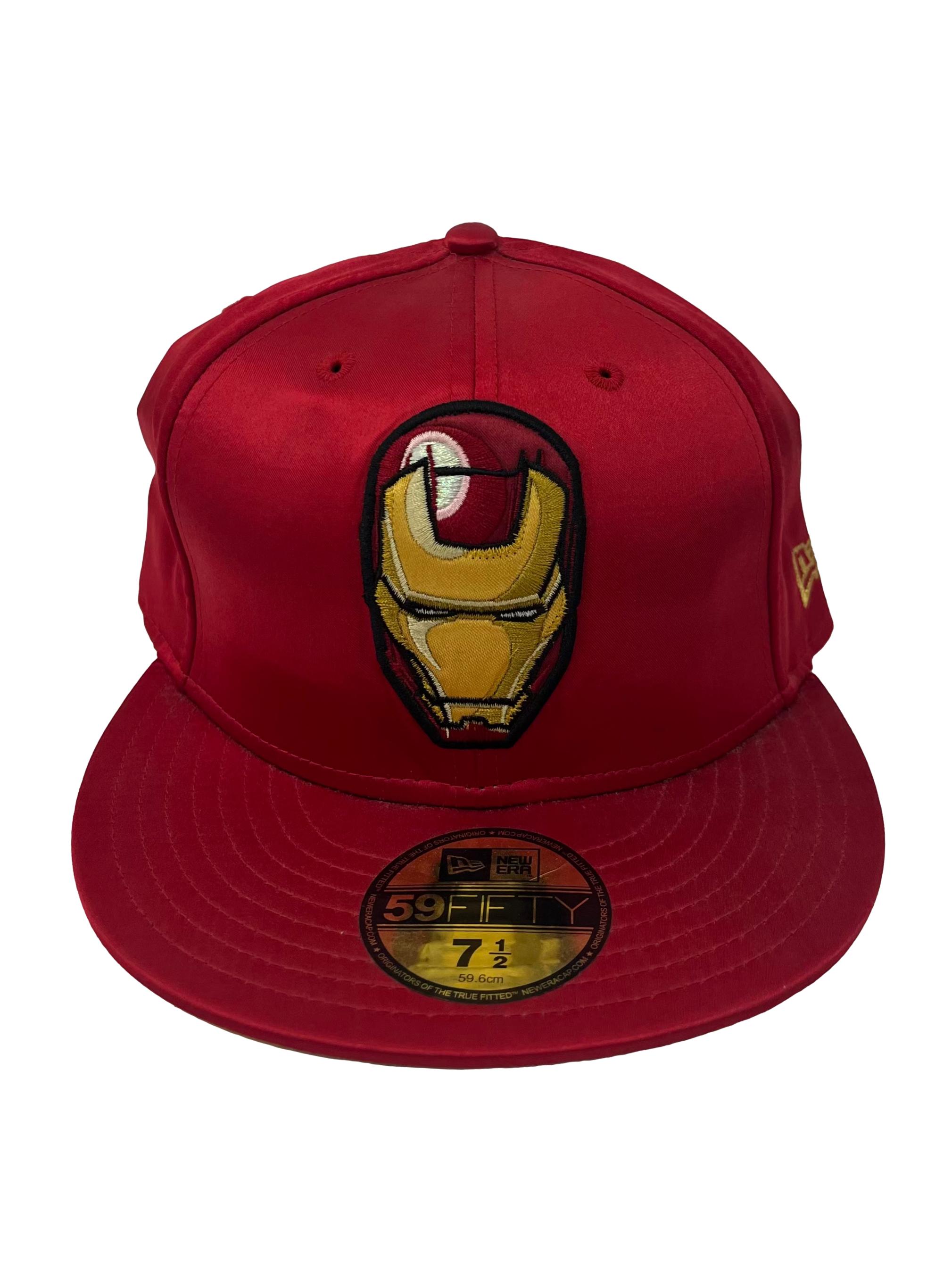 Red Iron Man Embroidery Snapback Cap