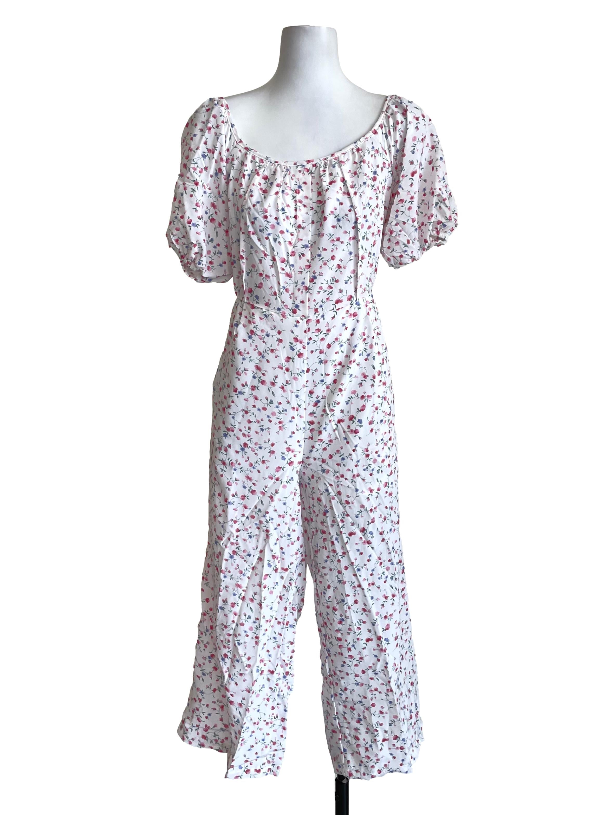 White Floral Jumpsuit