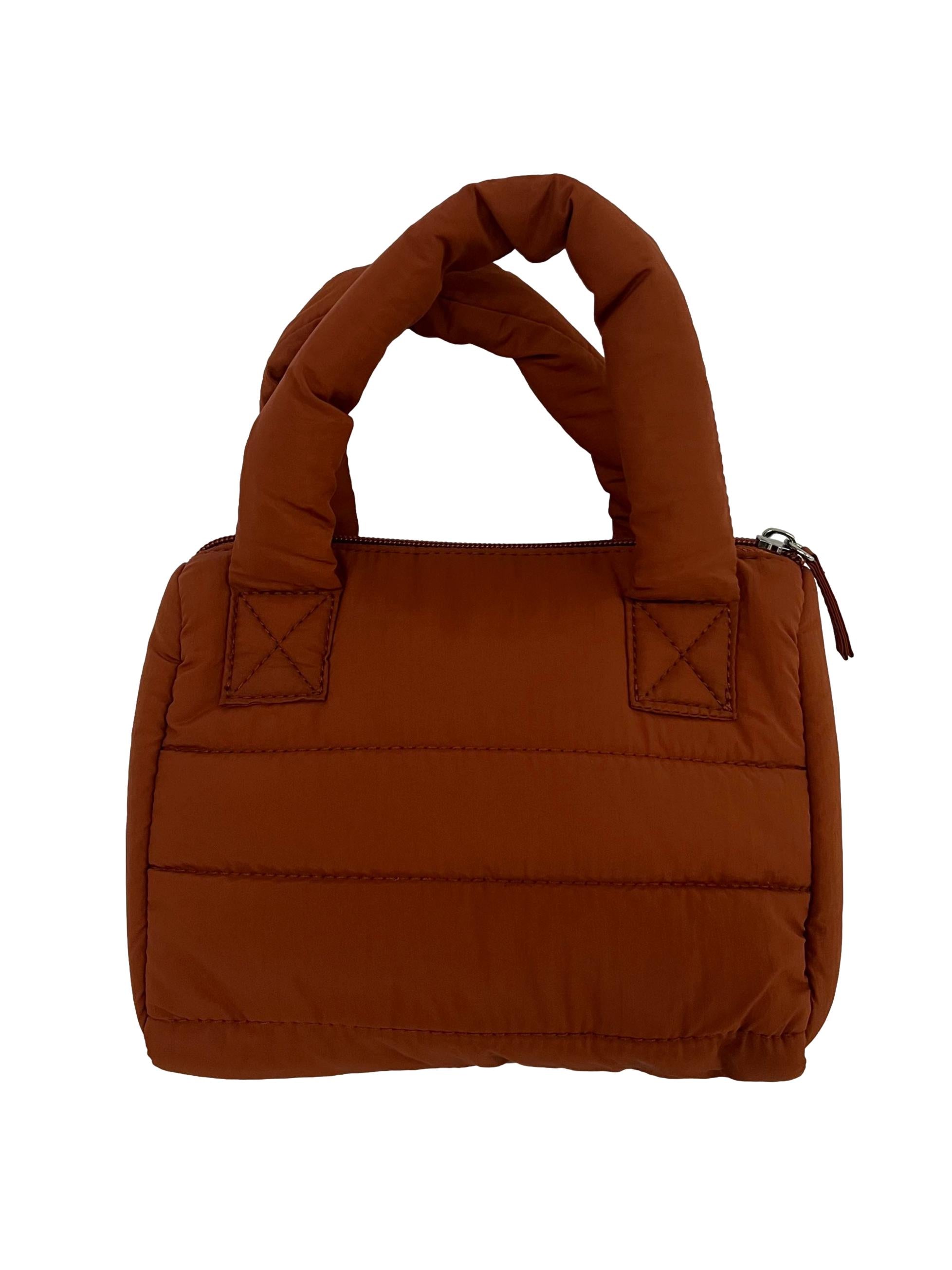 Burnt Orange Gulted Handbag