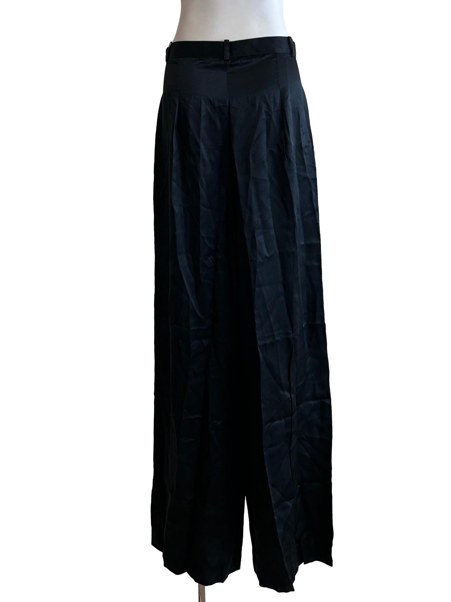 Branson Silk Wide Leg Pants In Black CSN