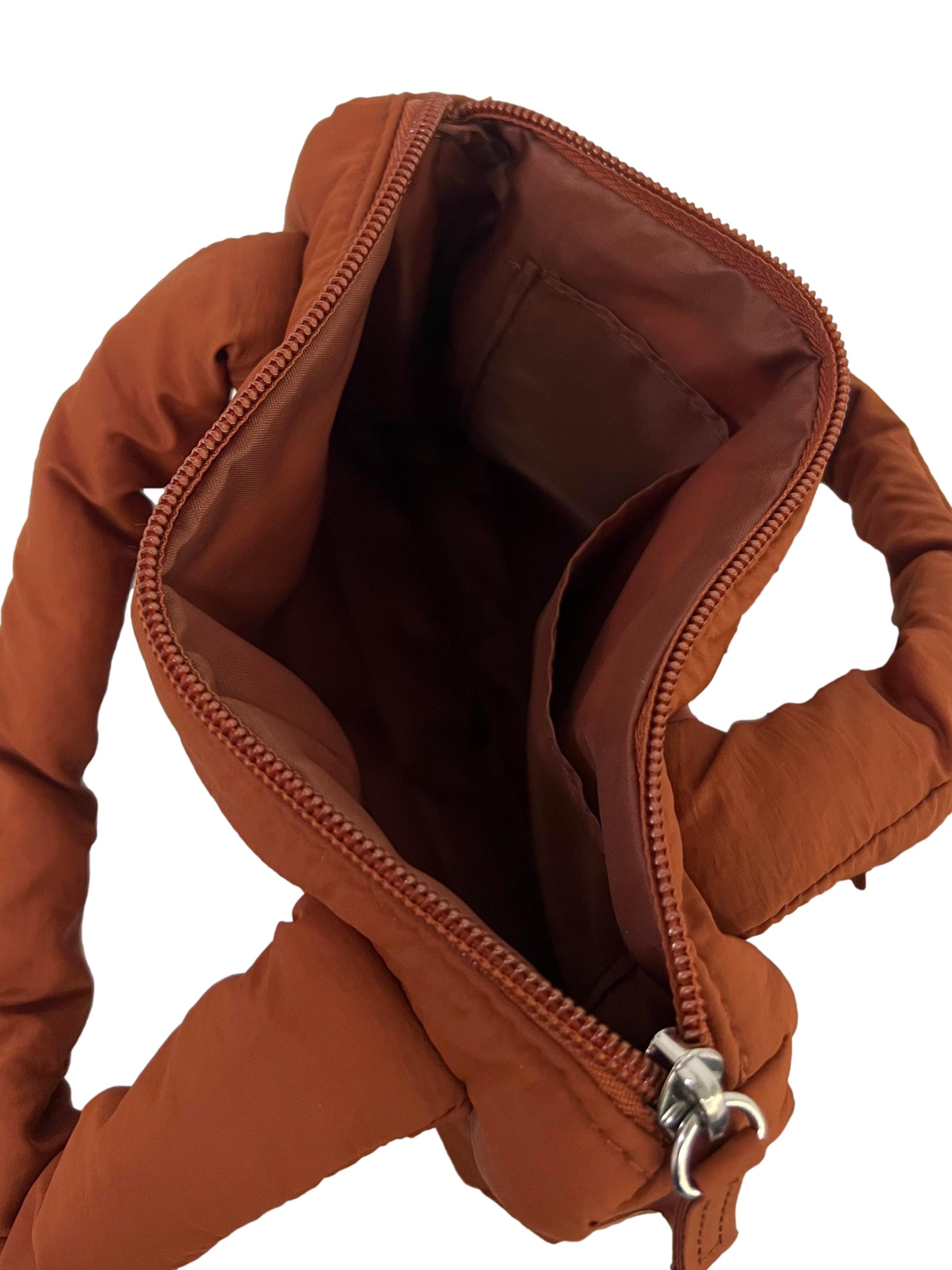 Burnt Orange Gulted Handbag