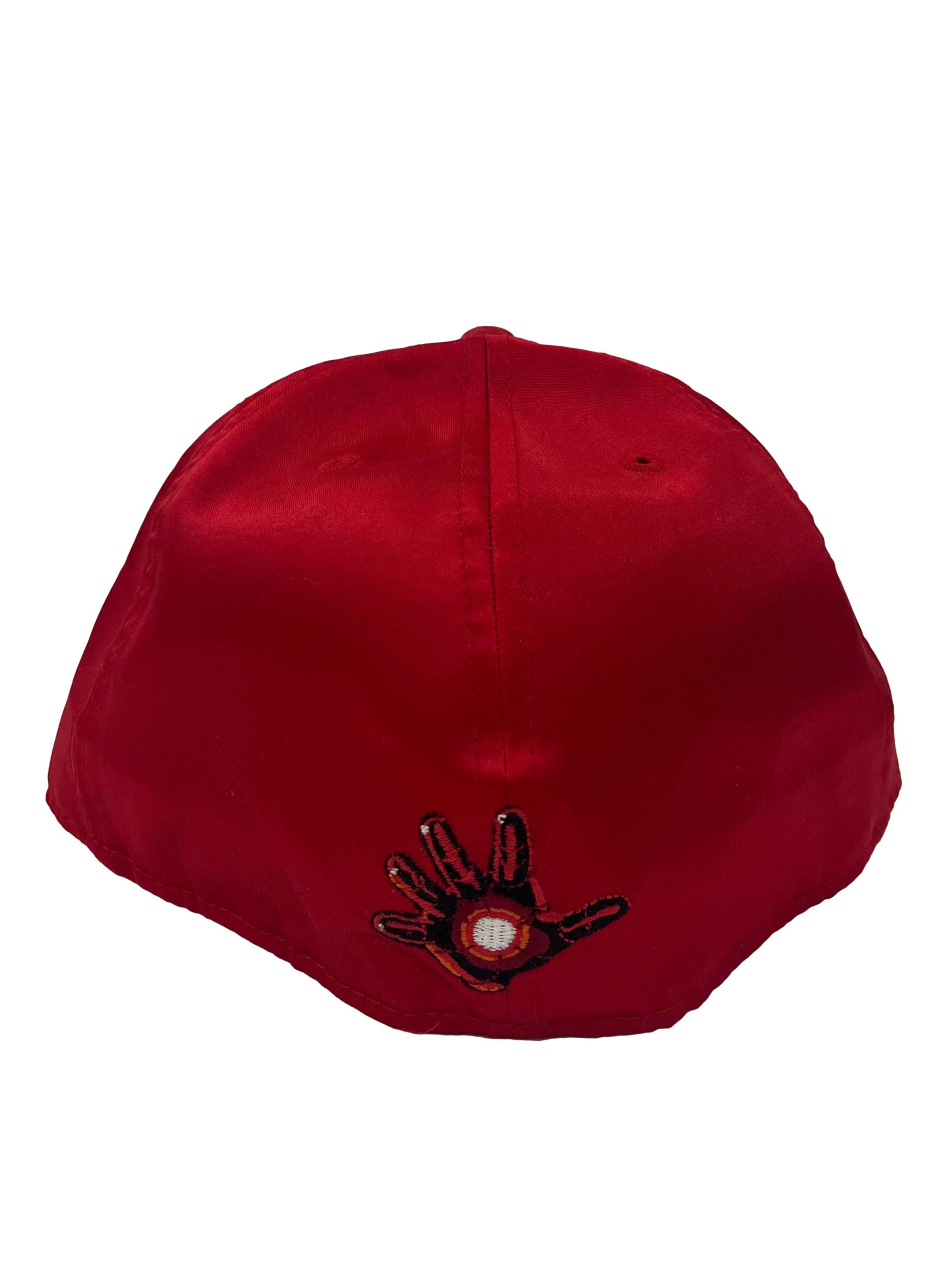 Red Iron Man Embroidery Snapback Cap