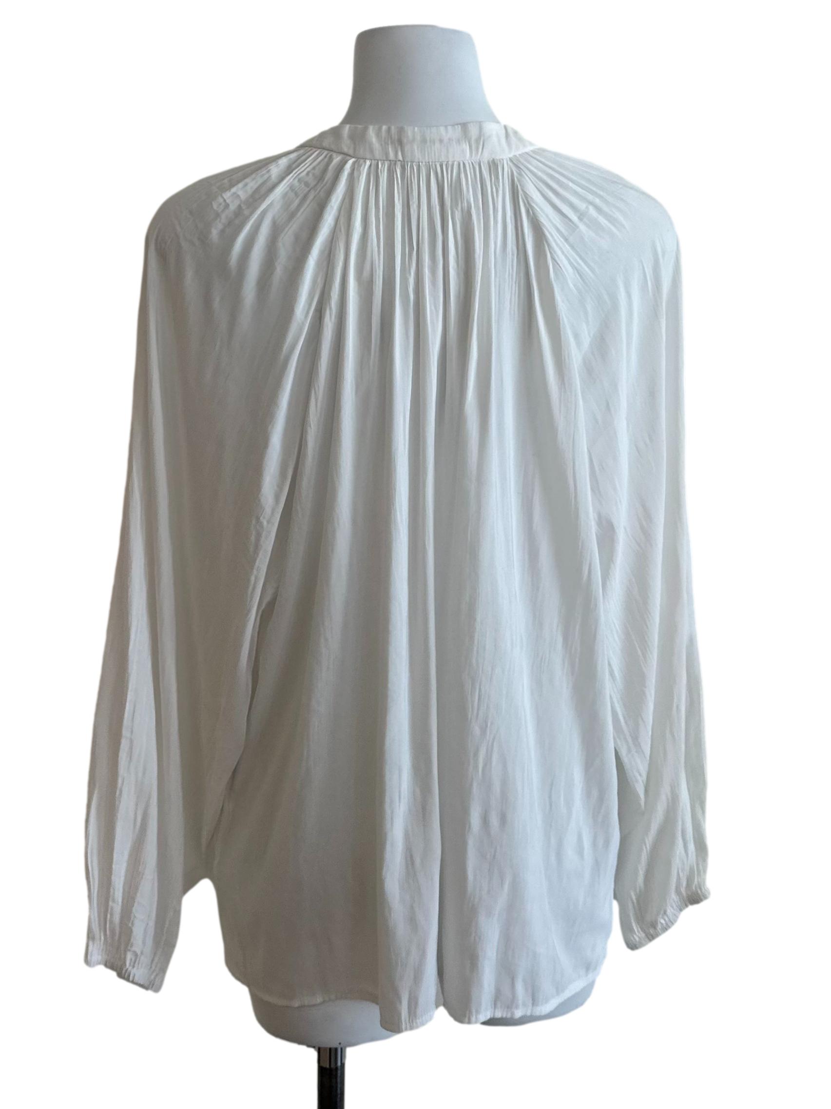 Off White Front Tie Blouse