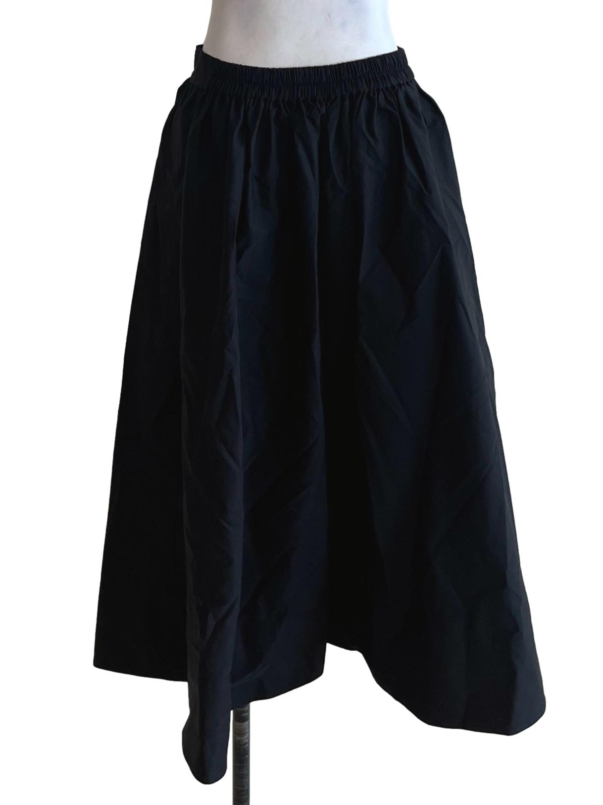 Black High-Waisted A-Line Skirt