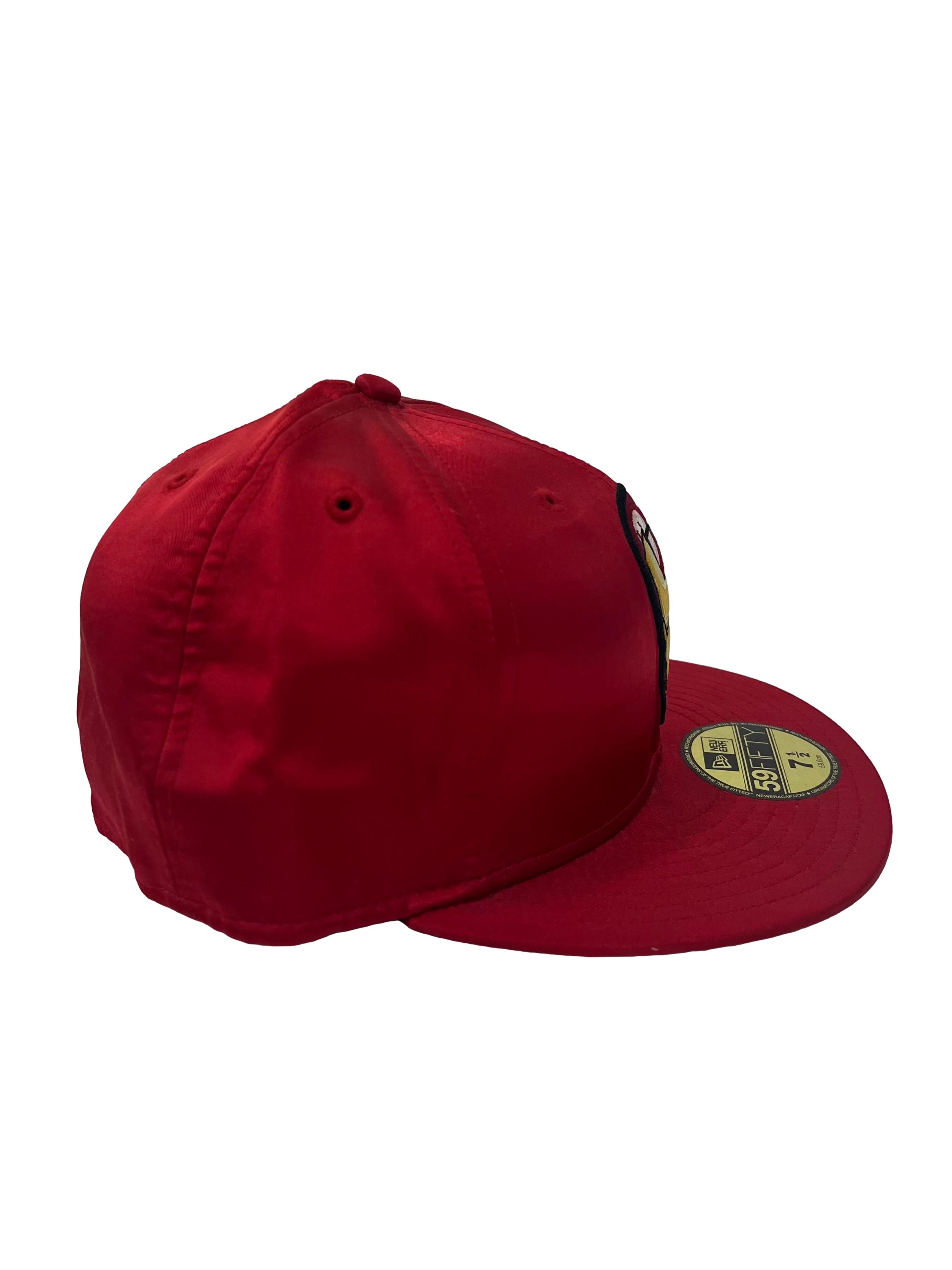 Red Iron Man Embroidery Snapback Cap