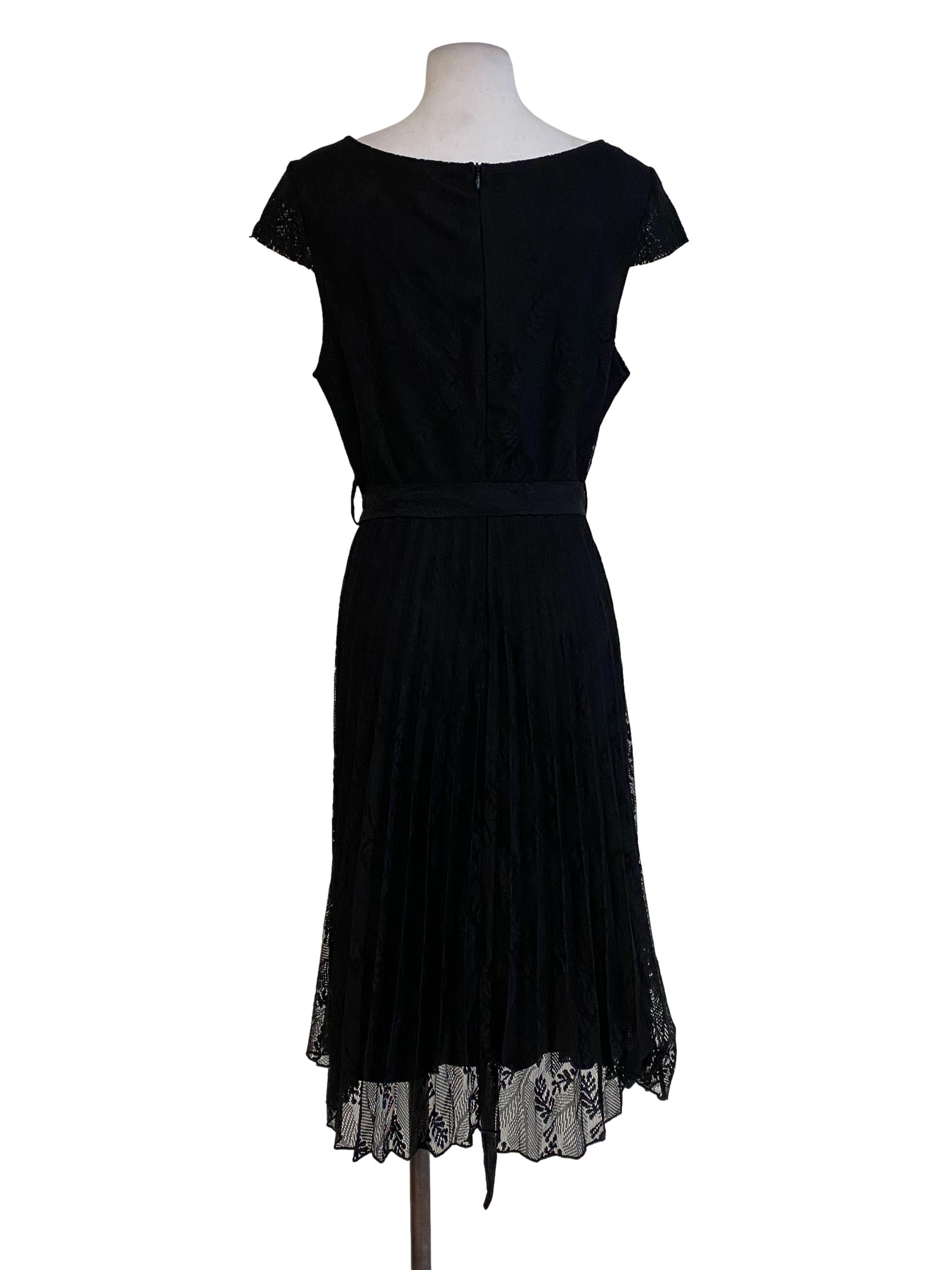 Black Floral Laced Blouson Dress