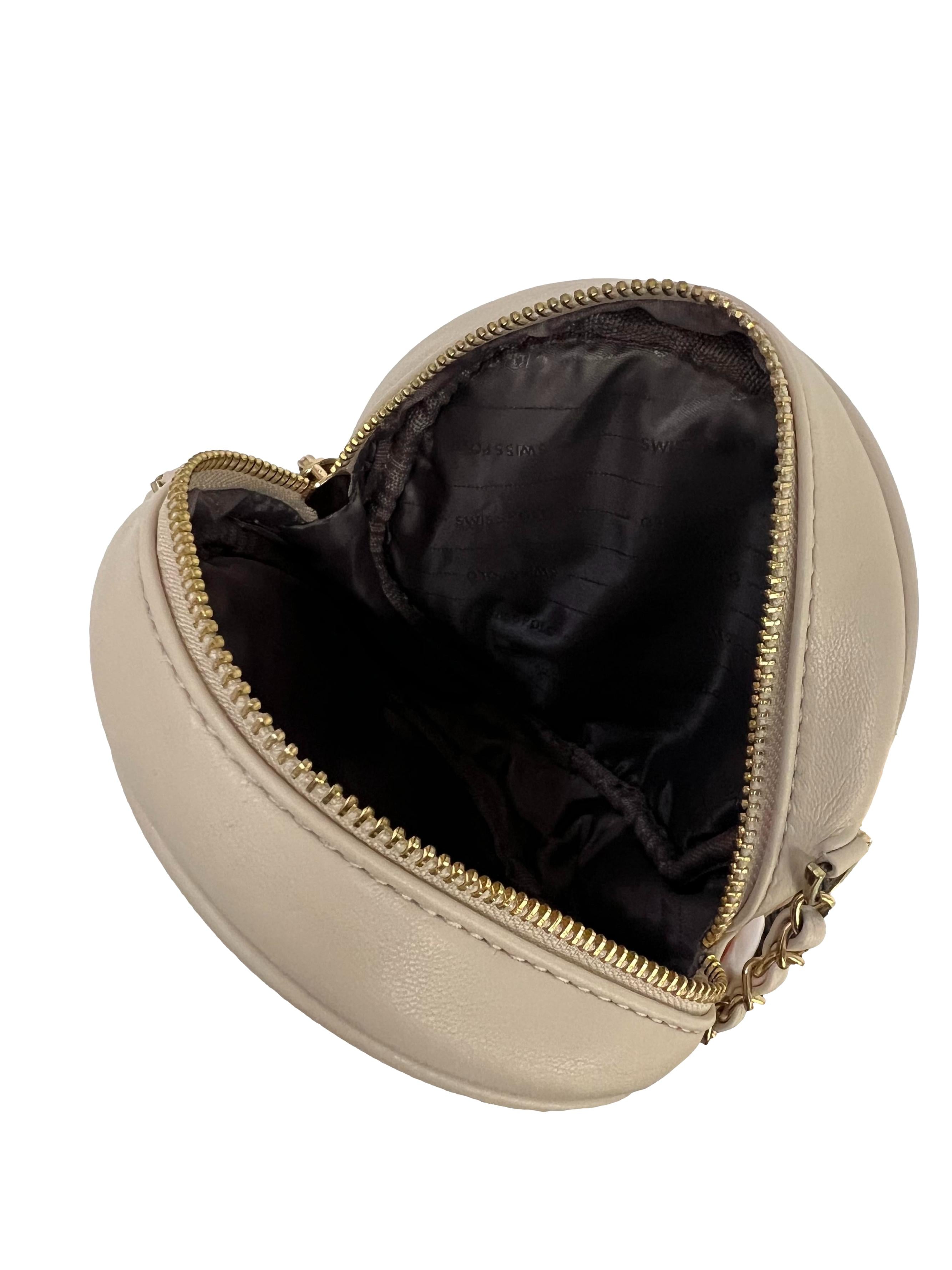Cream Round Quilted Crossbody Bag