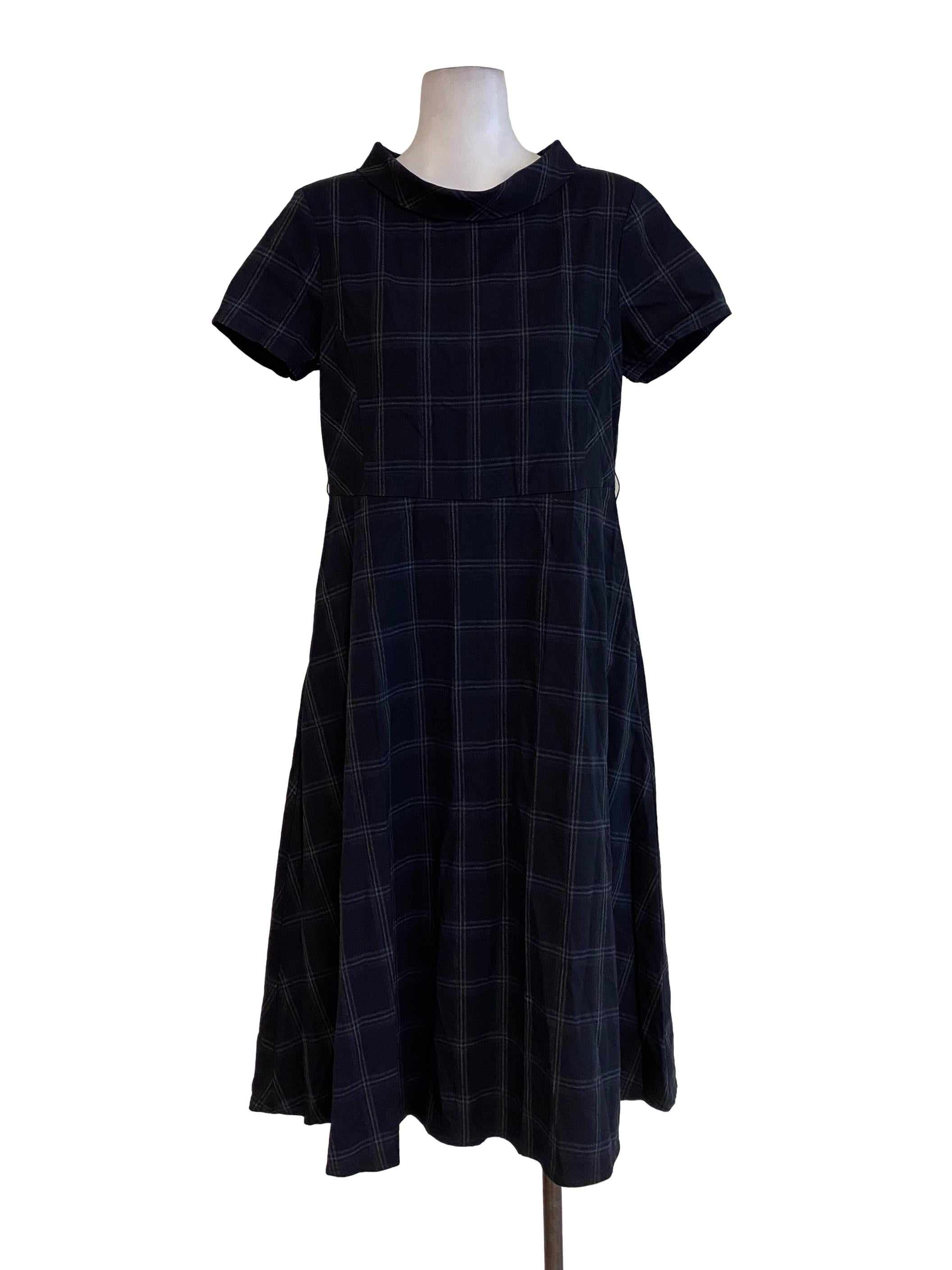 Black Tartan Empire Dress