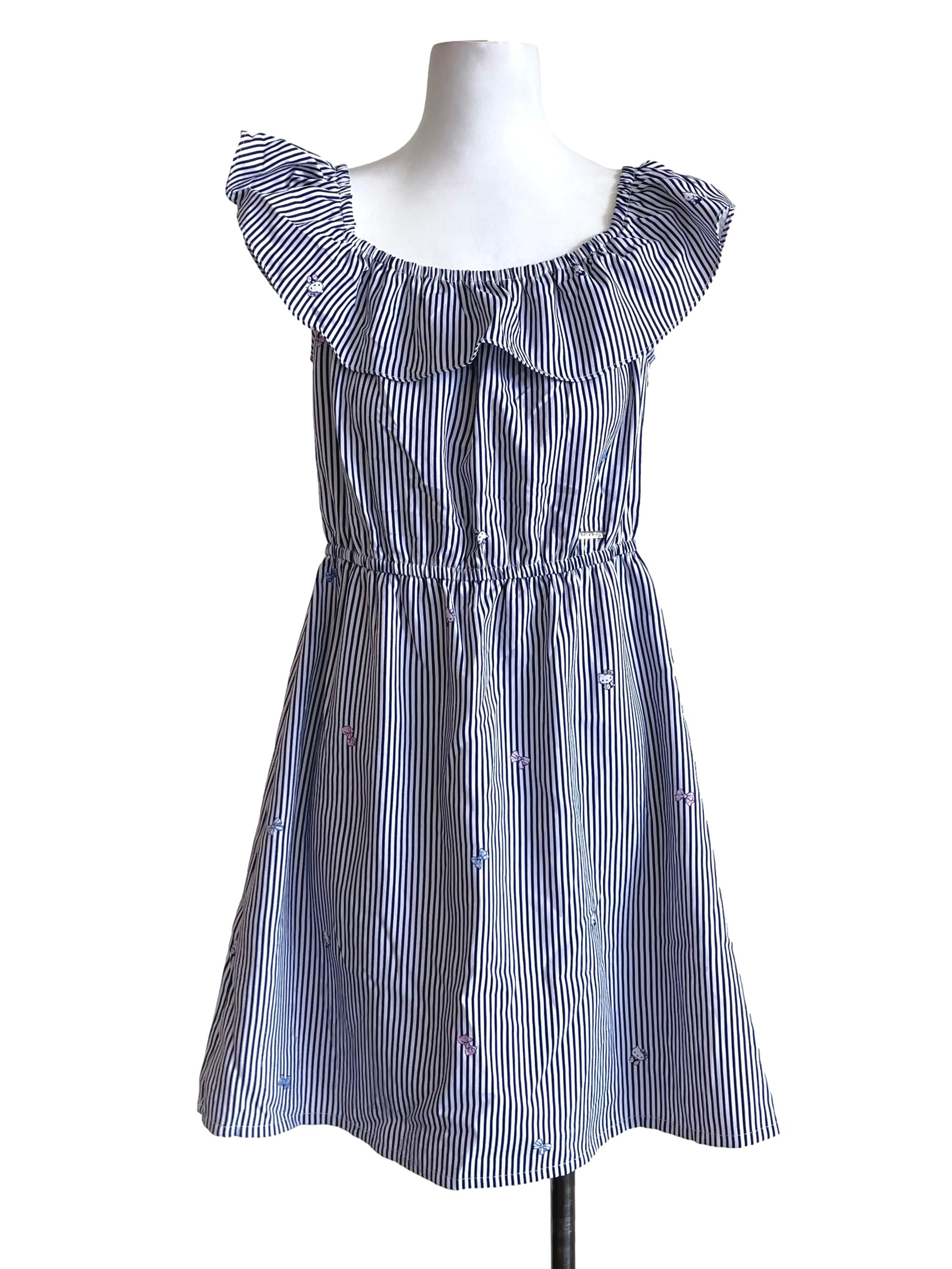 Navy Stripe Hello Kitty Dress