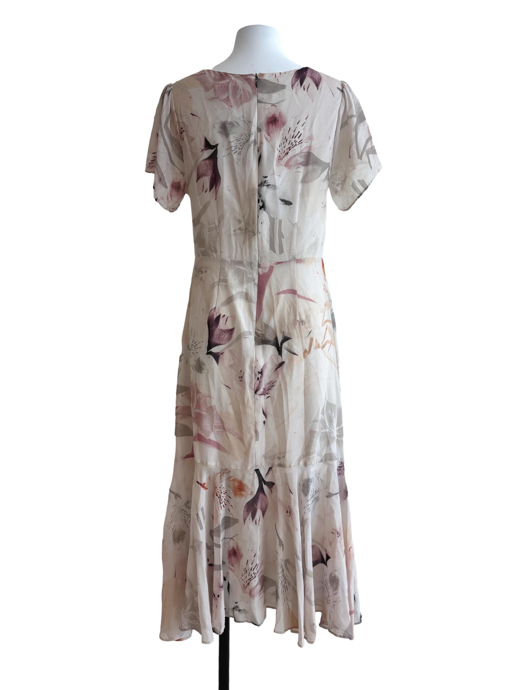 Sand White Printed Flowy Dress
