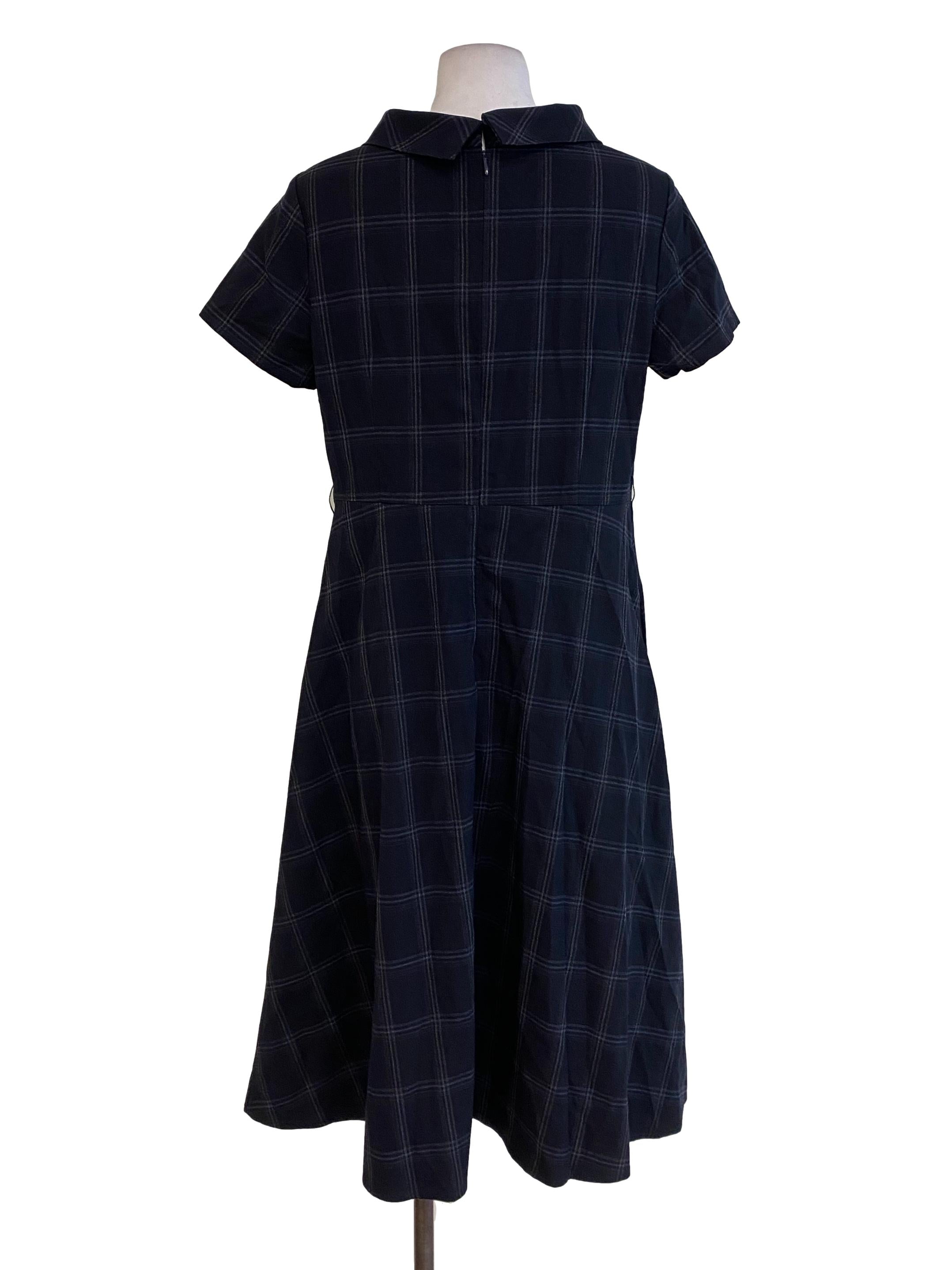 Black Tartan Empire Dress