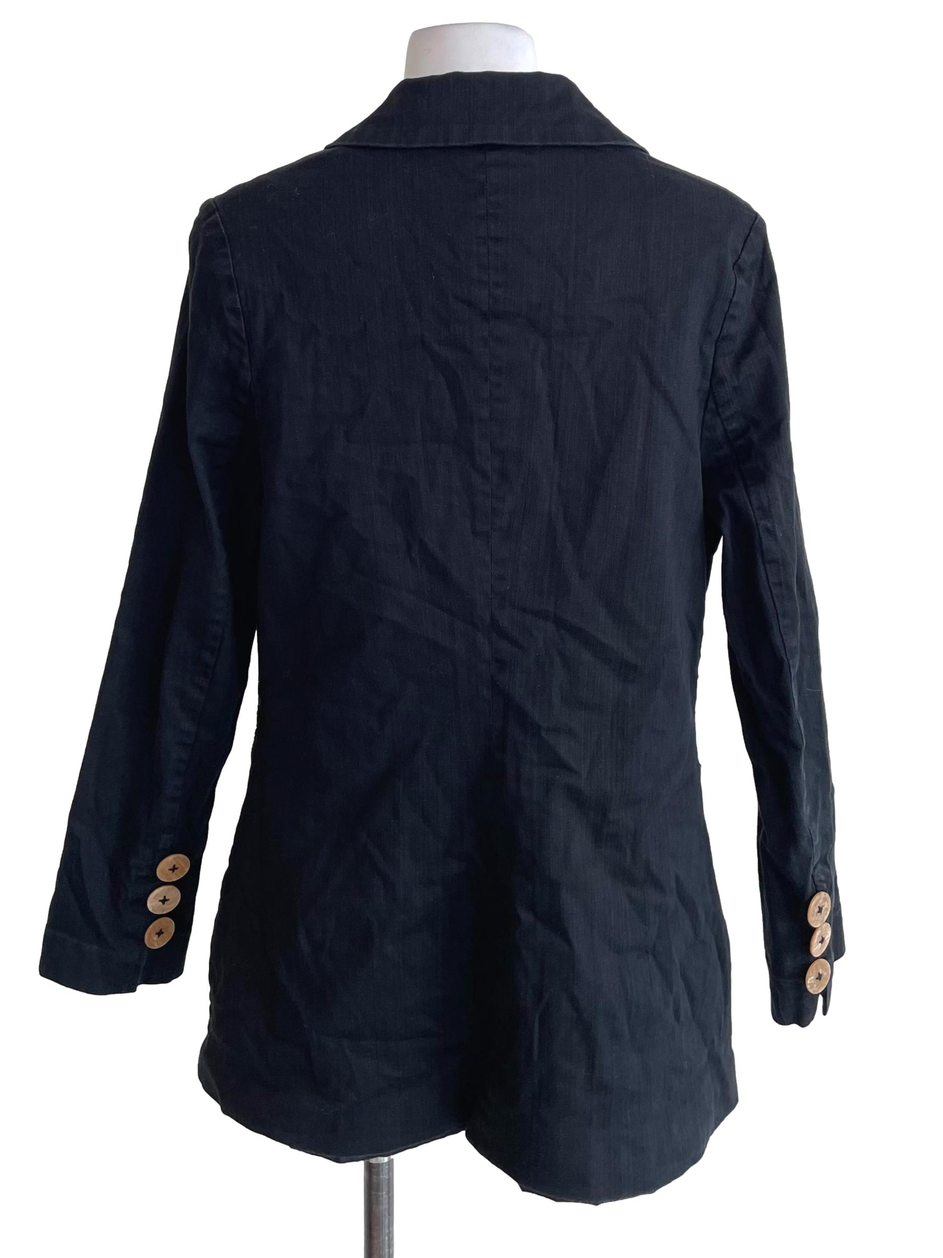 Coal Black Patch Pockets Blazer