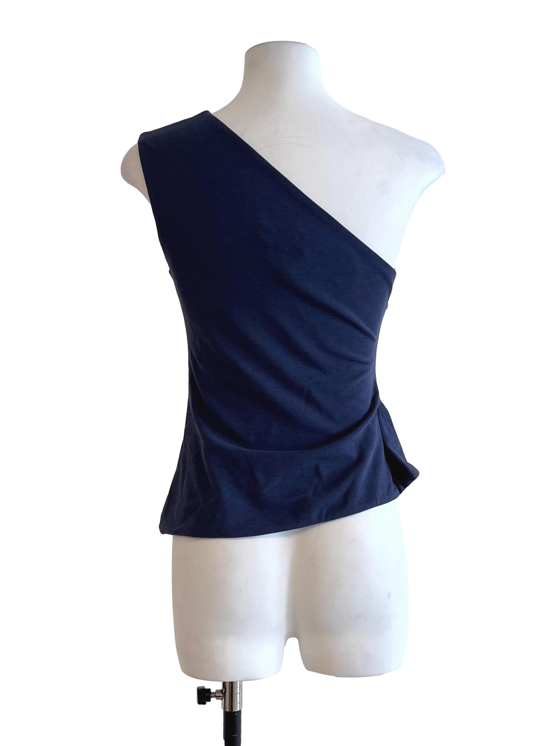 Navy Blue Asymmetrical Top
