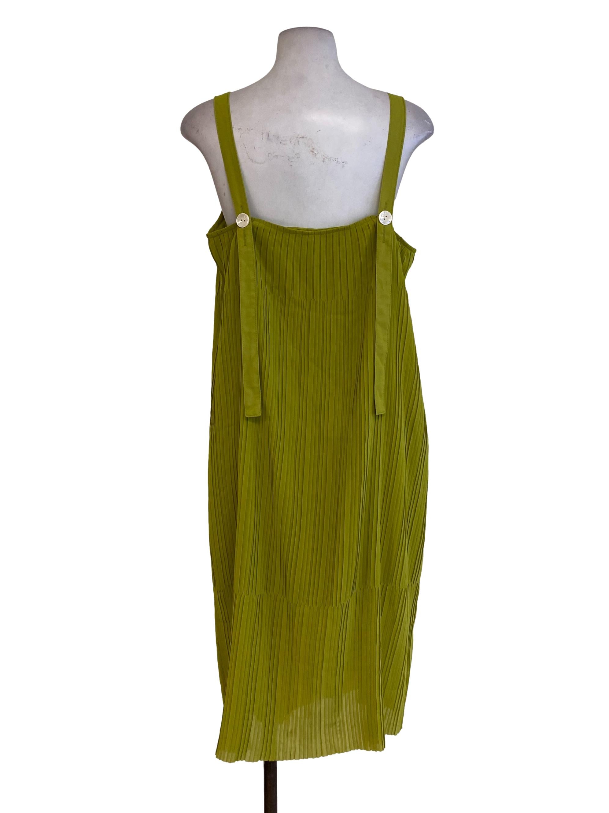 Green Pleated Dress
