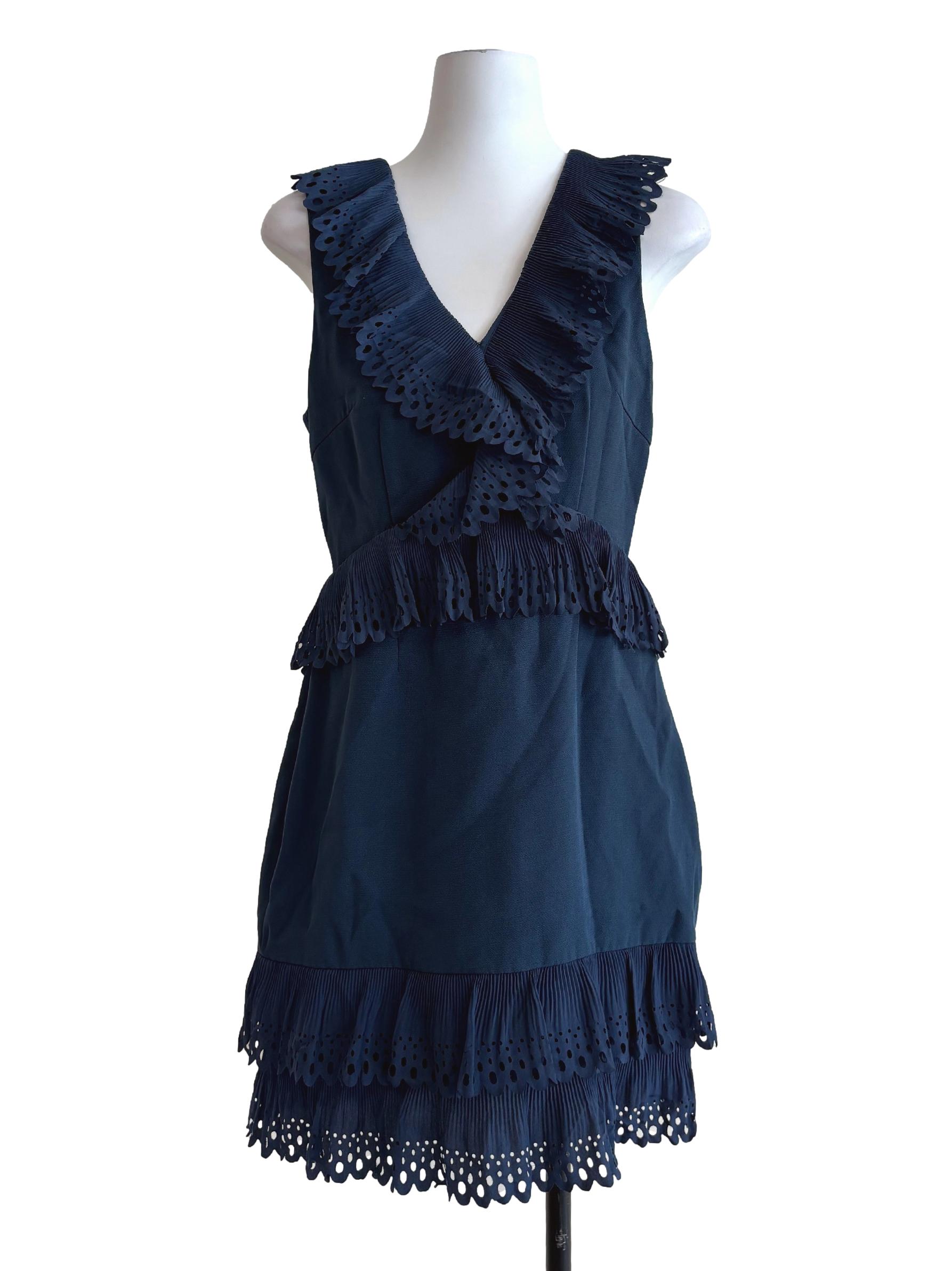 Aegean Blue Sleeveless Ruffle Dress