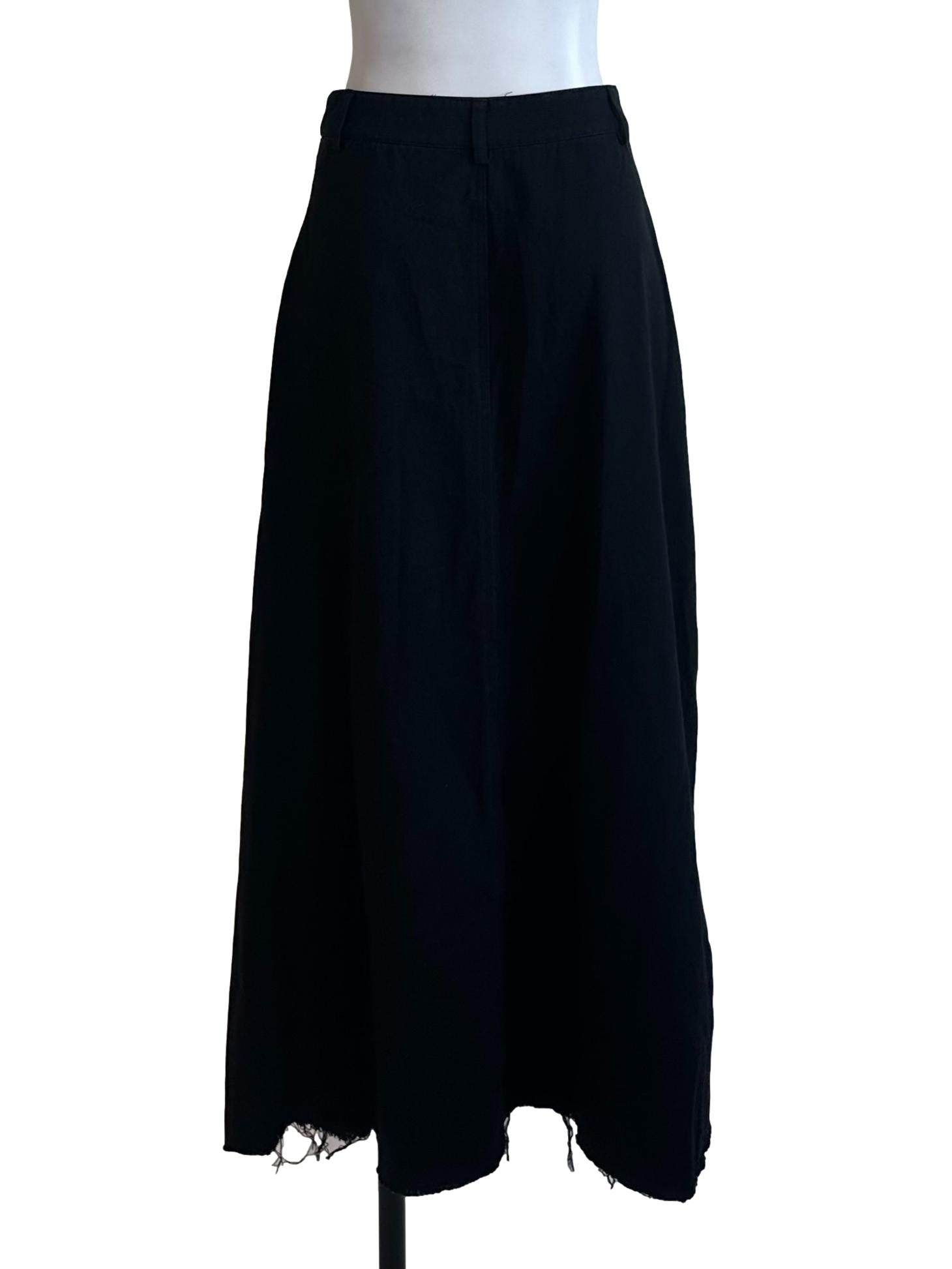 Raven Black Denim A Line Skirt