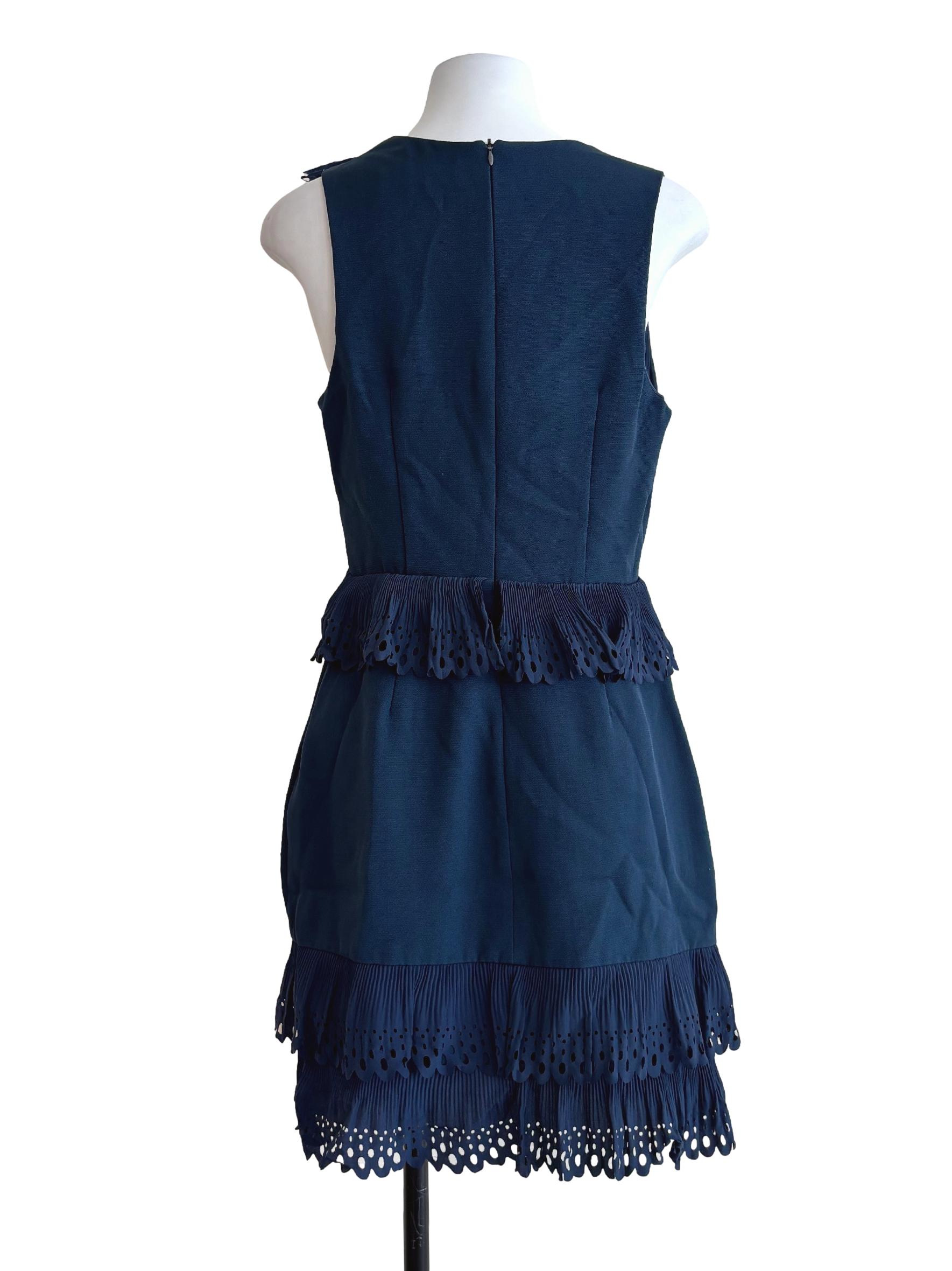 Aegean Blue Sleeveless Ruffle Dress