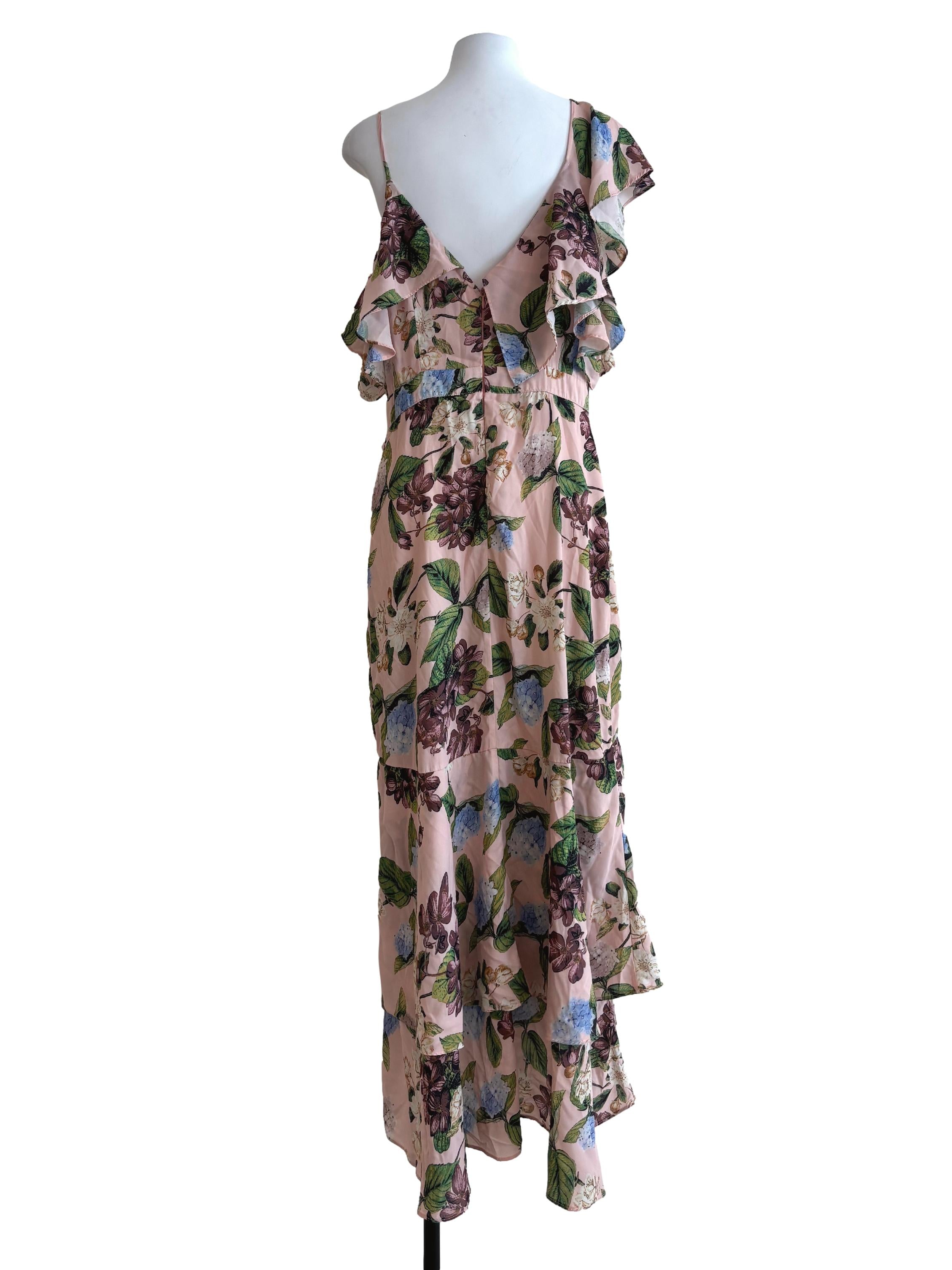 Sepia Pink Asymmetrical Layered Dress