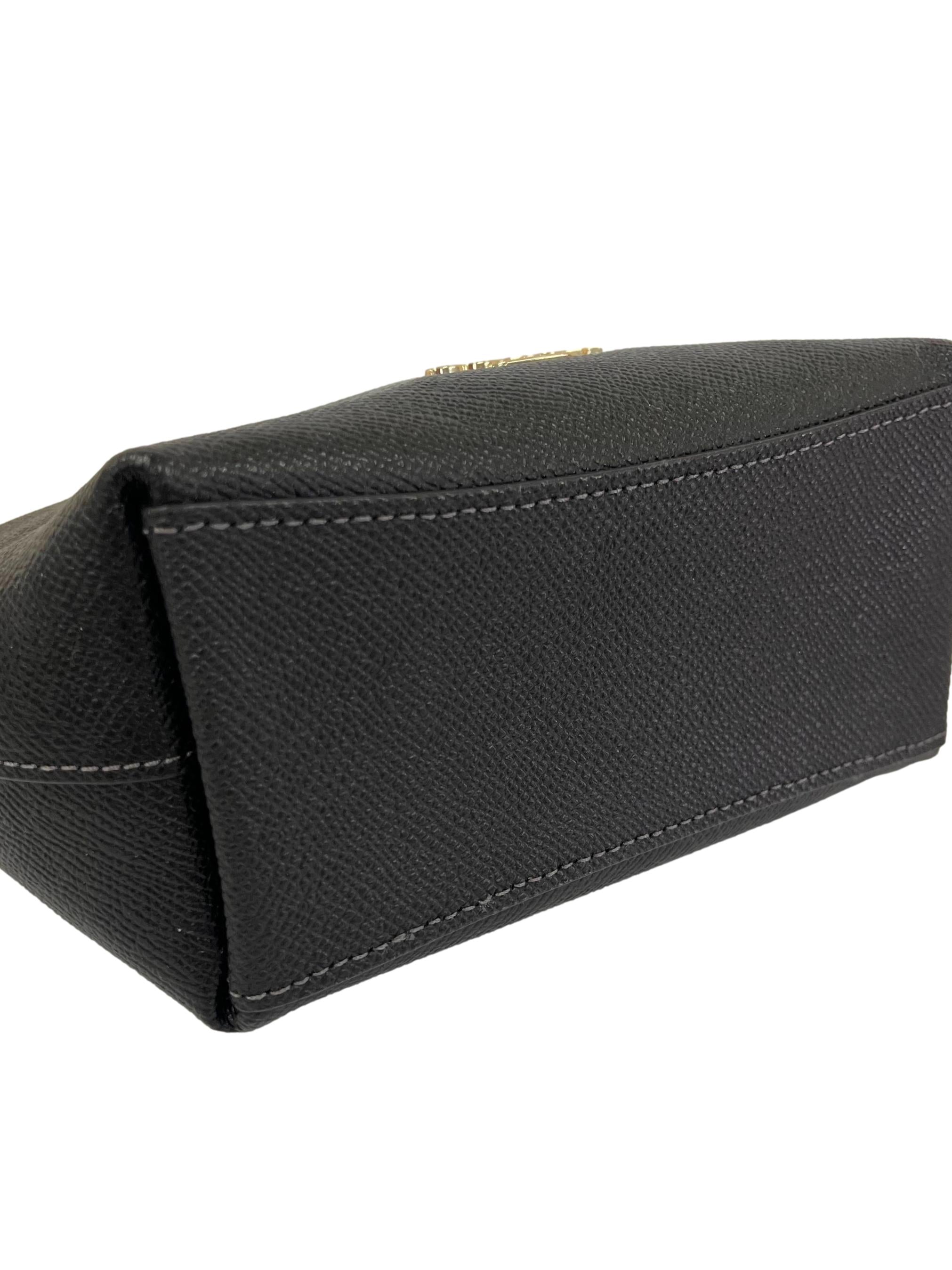 Black Leather Zip Top Crossbody Bag CSN