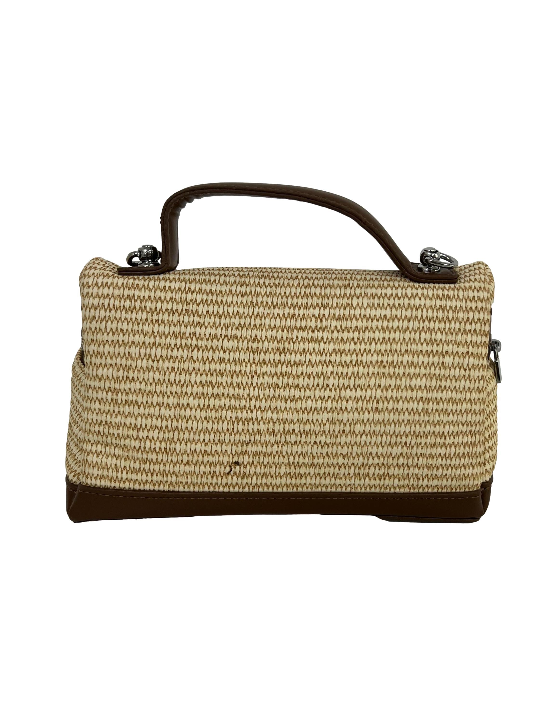 Cream Brown Small Crossbody Bag