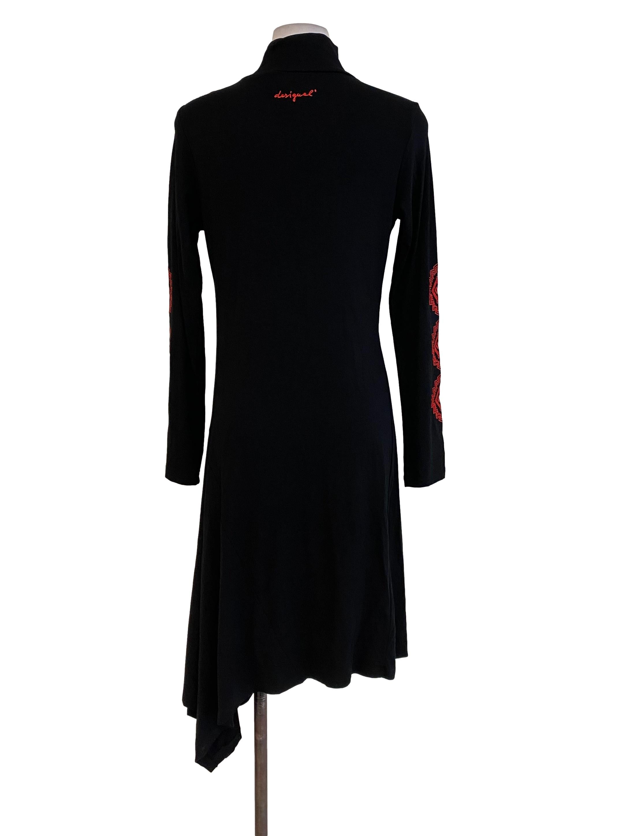 Black Red Embroidered Dress