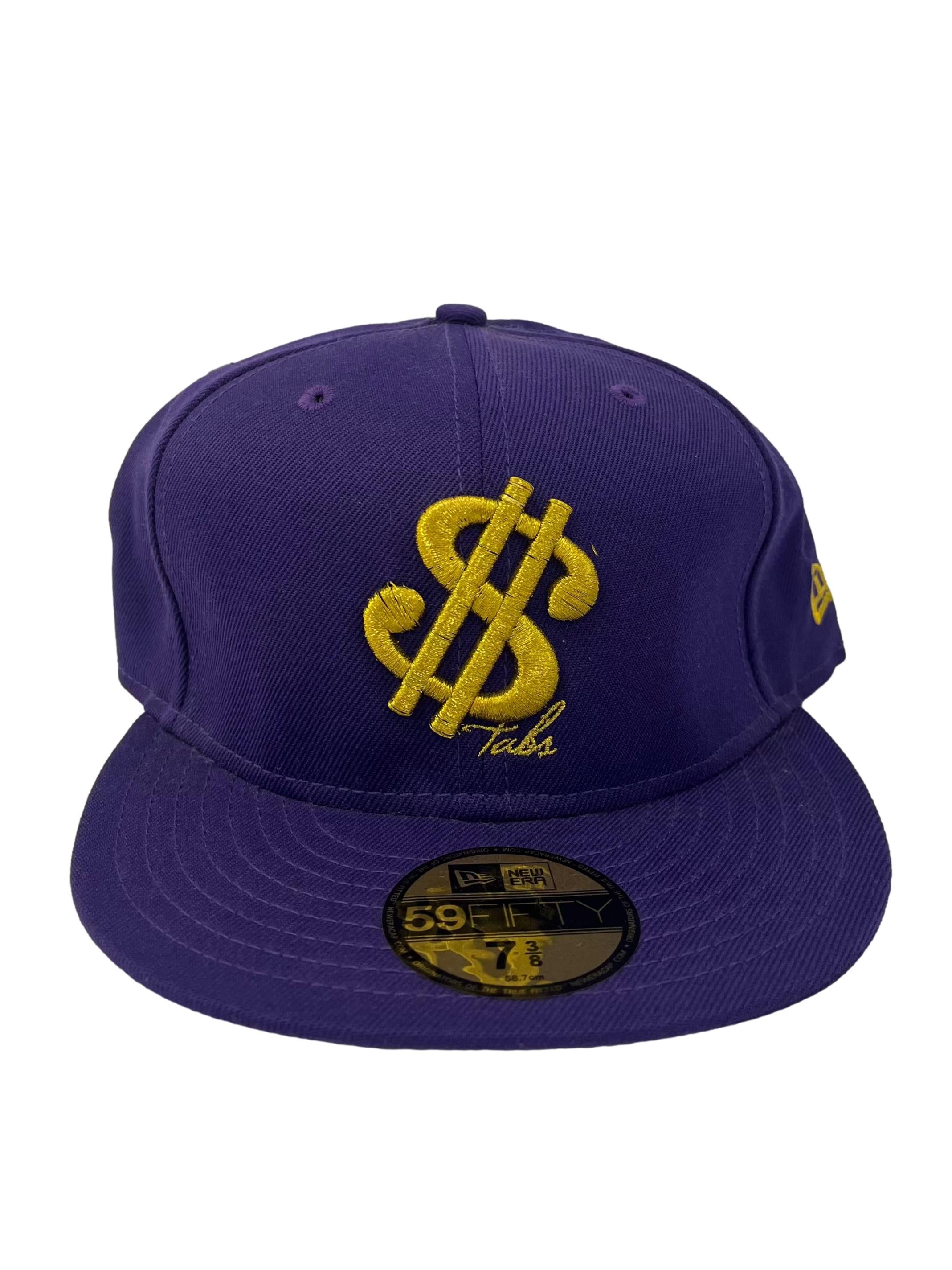 Purple With Gold Embroidery Snapback Cap