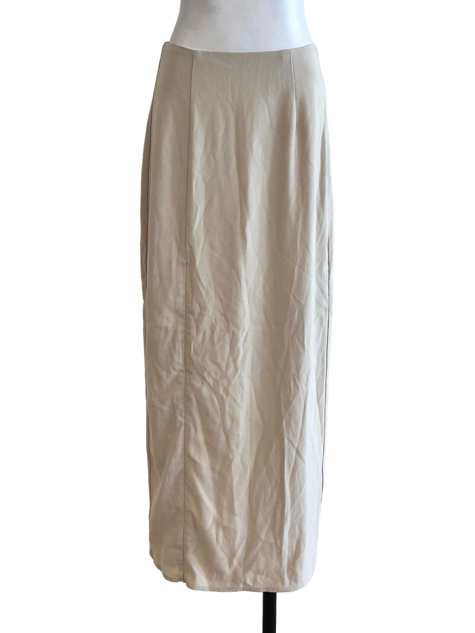 Cream Straight Cut Skirt