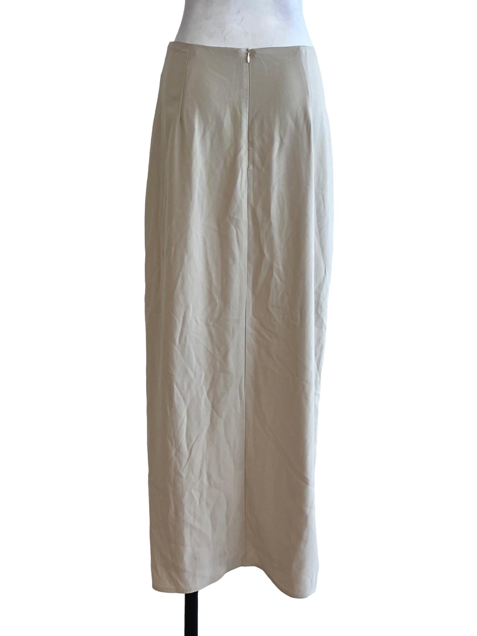 Cream Straight Cut Skirt