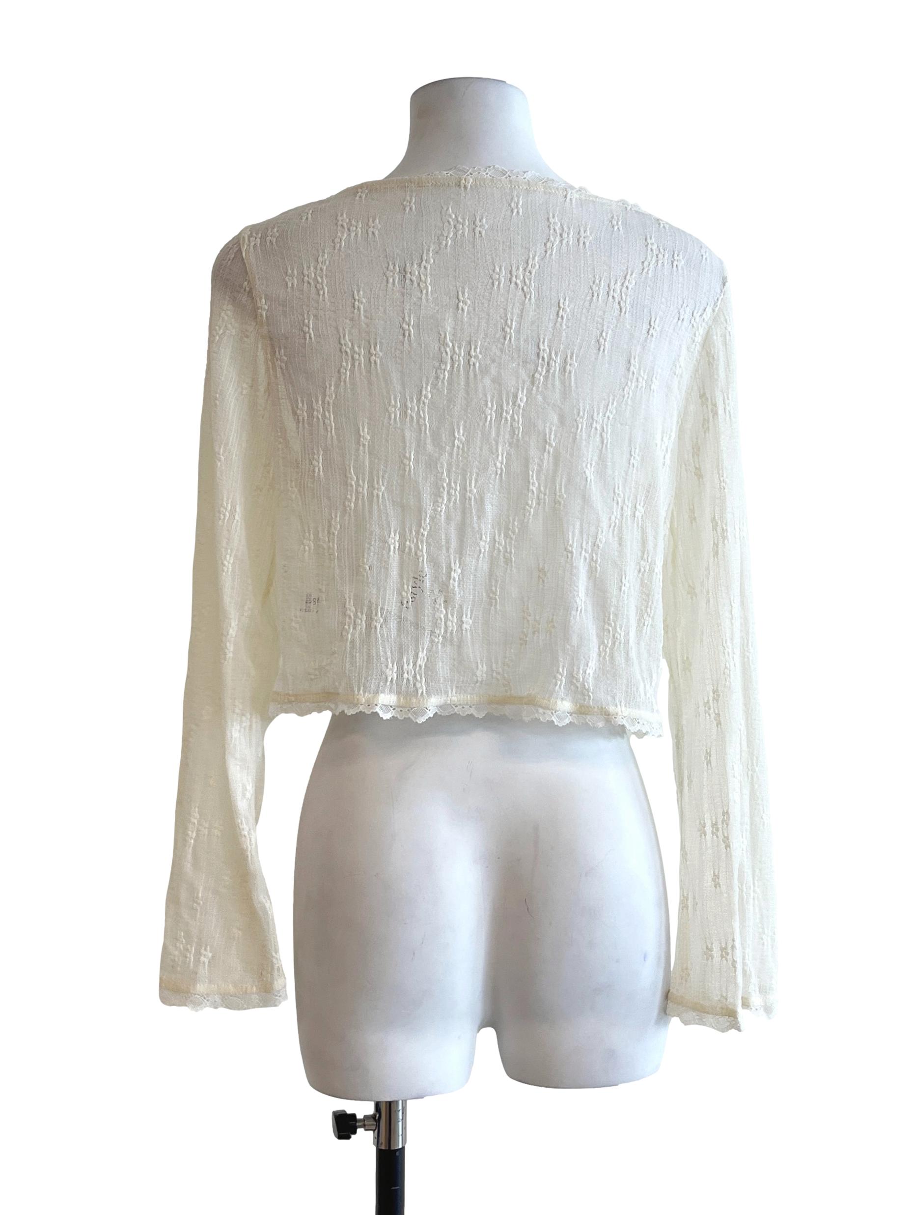 Cream White Cropped Cardigan
