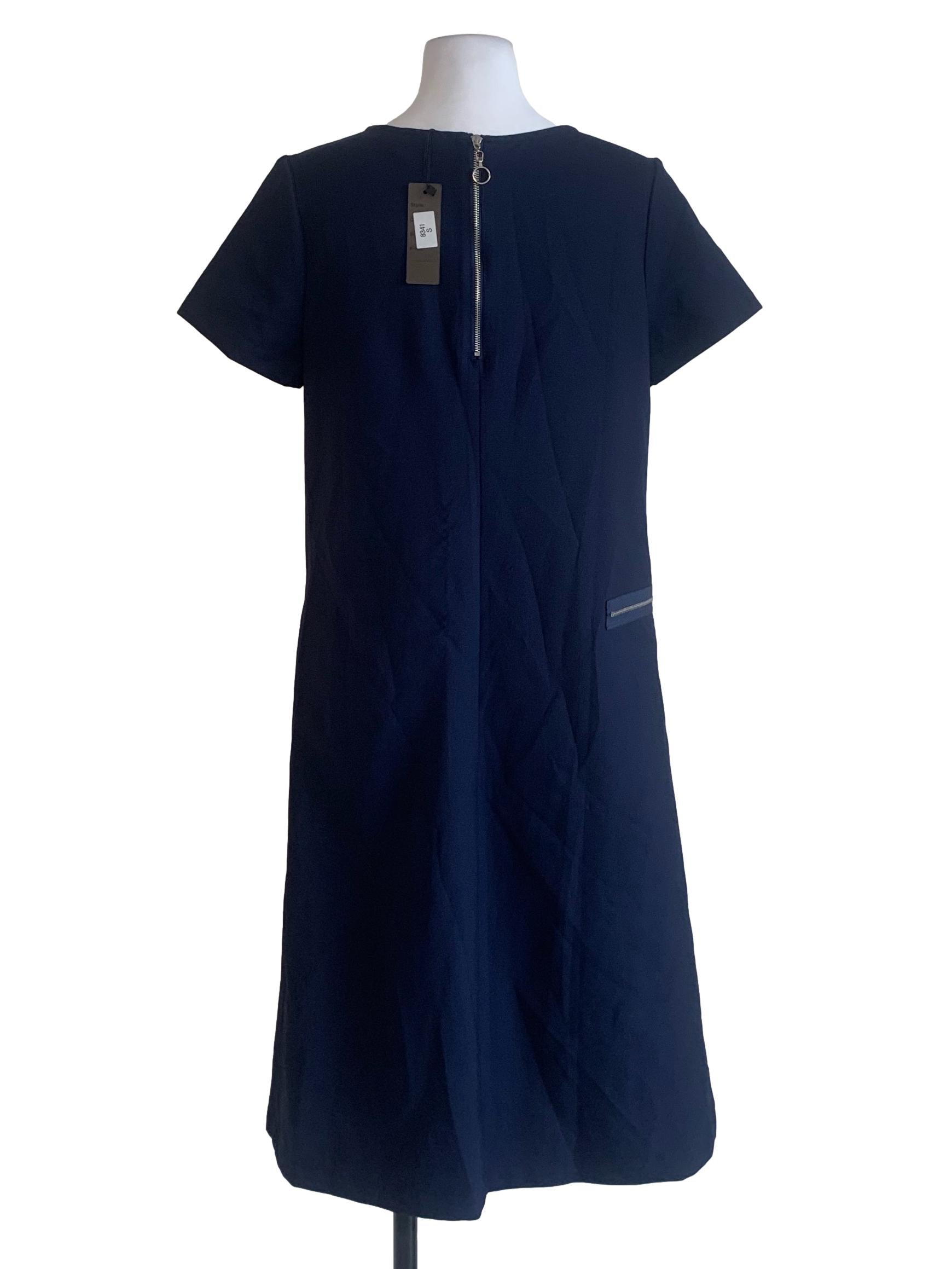 Navy Blue Yoke Dress
