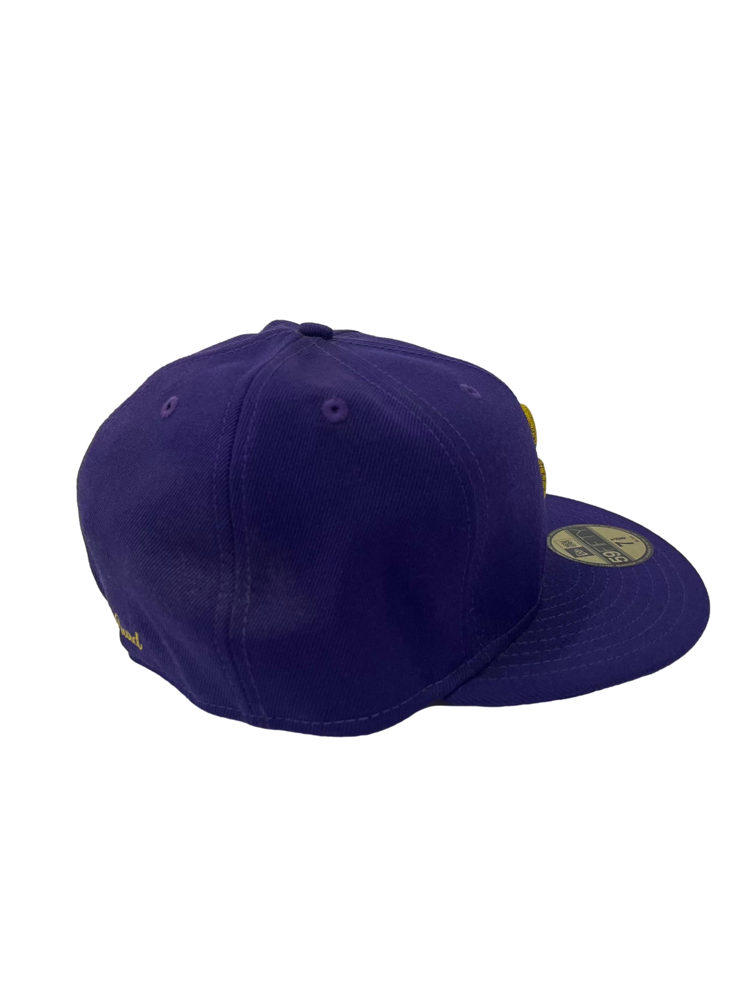 Purple With Gold Embroidery Snapback Cap