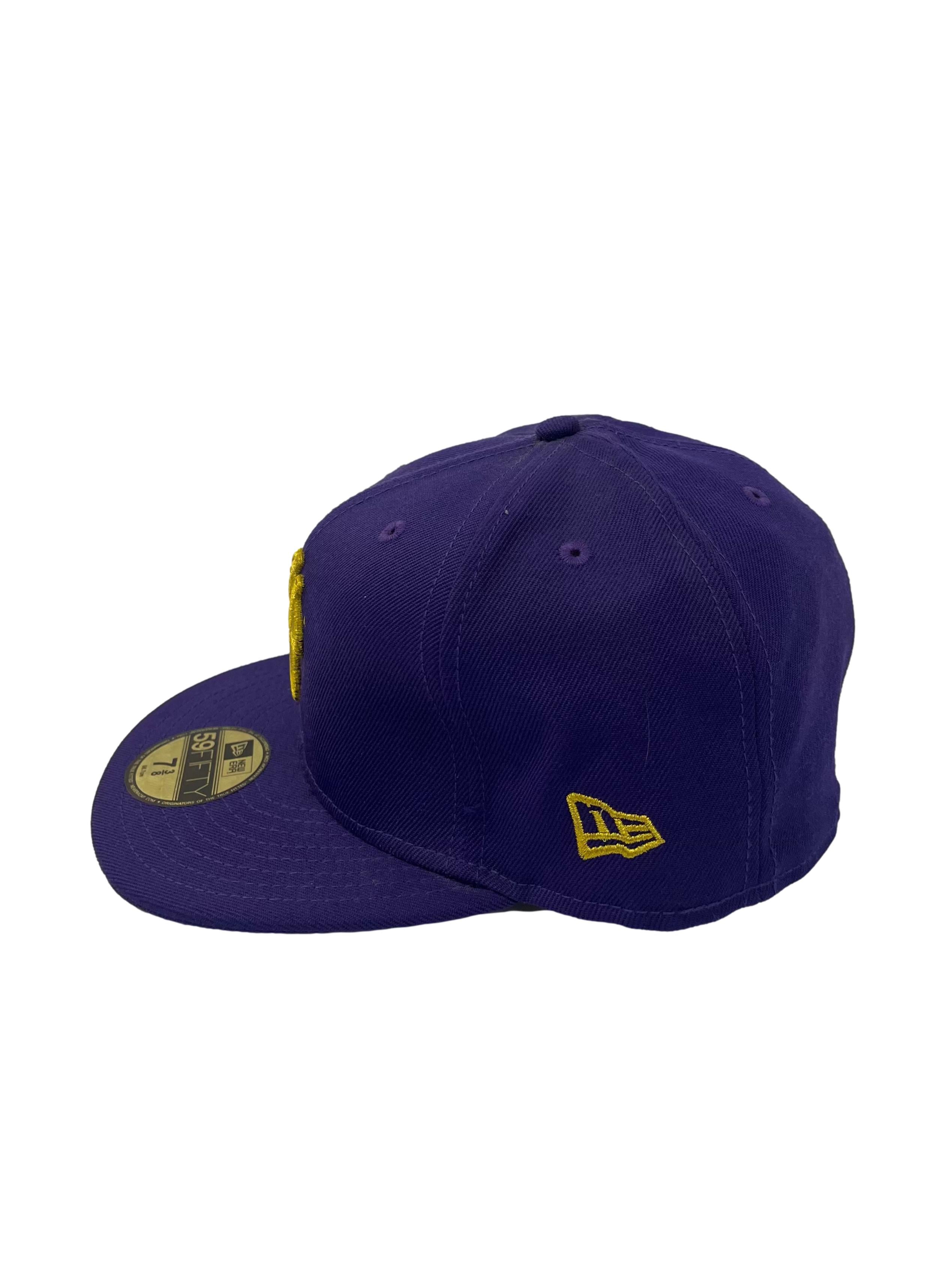 Purple With Gold Embroidery Snapback Cap