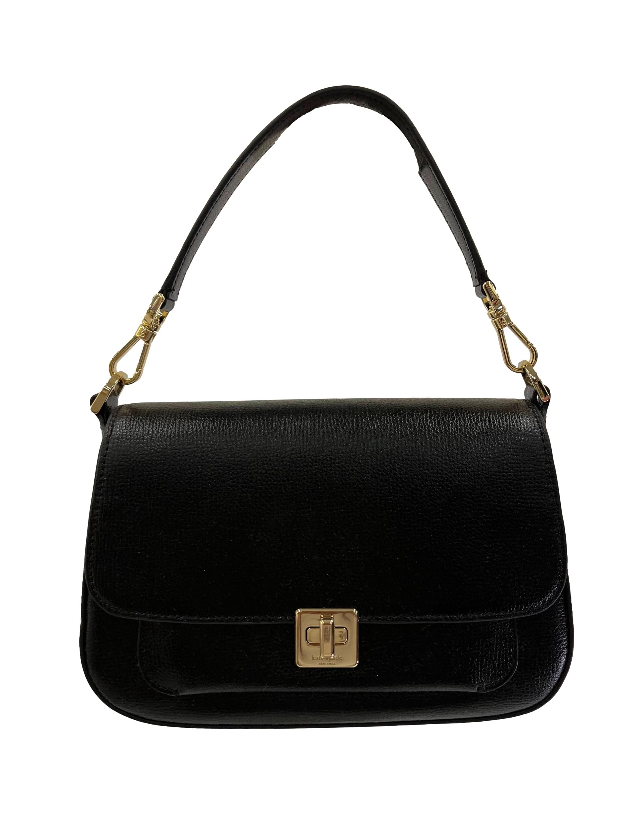 Black Leather Phoebe Small Flap Crossbody Bag CSN