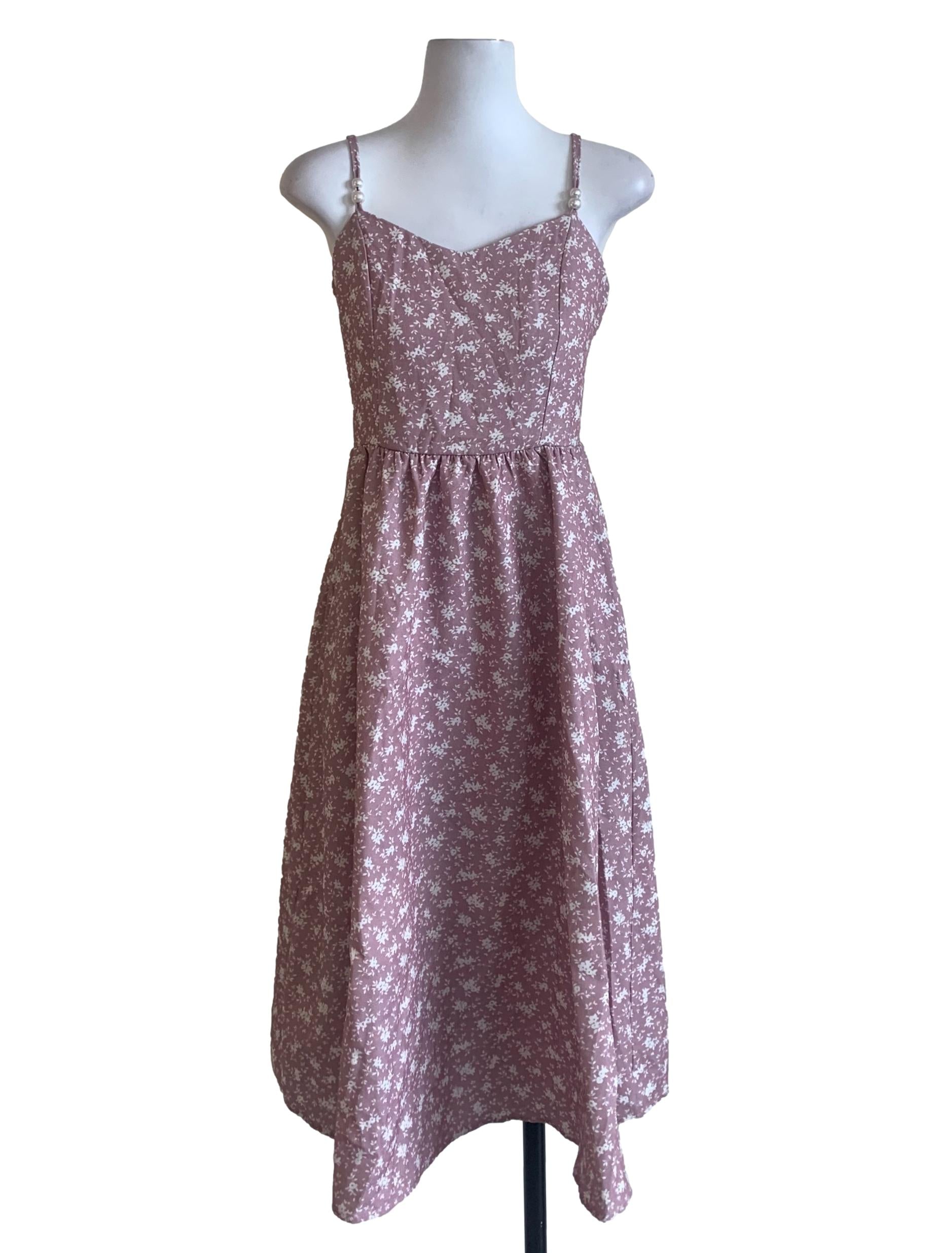 Blush Pink Floral Pattern Dress