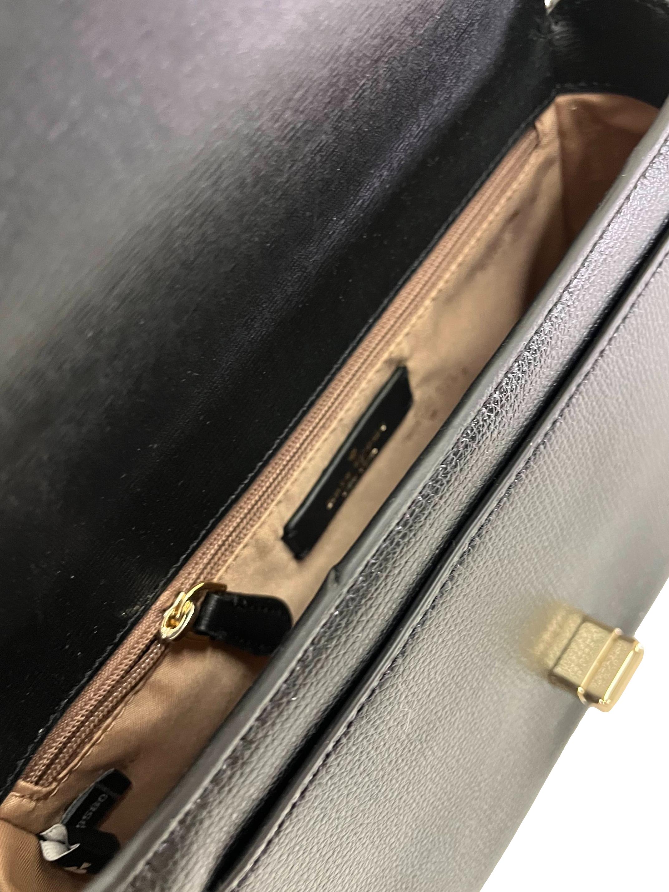 Black Leather Phoebe Small Flap Crossbody Bag CSN