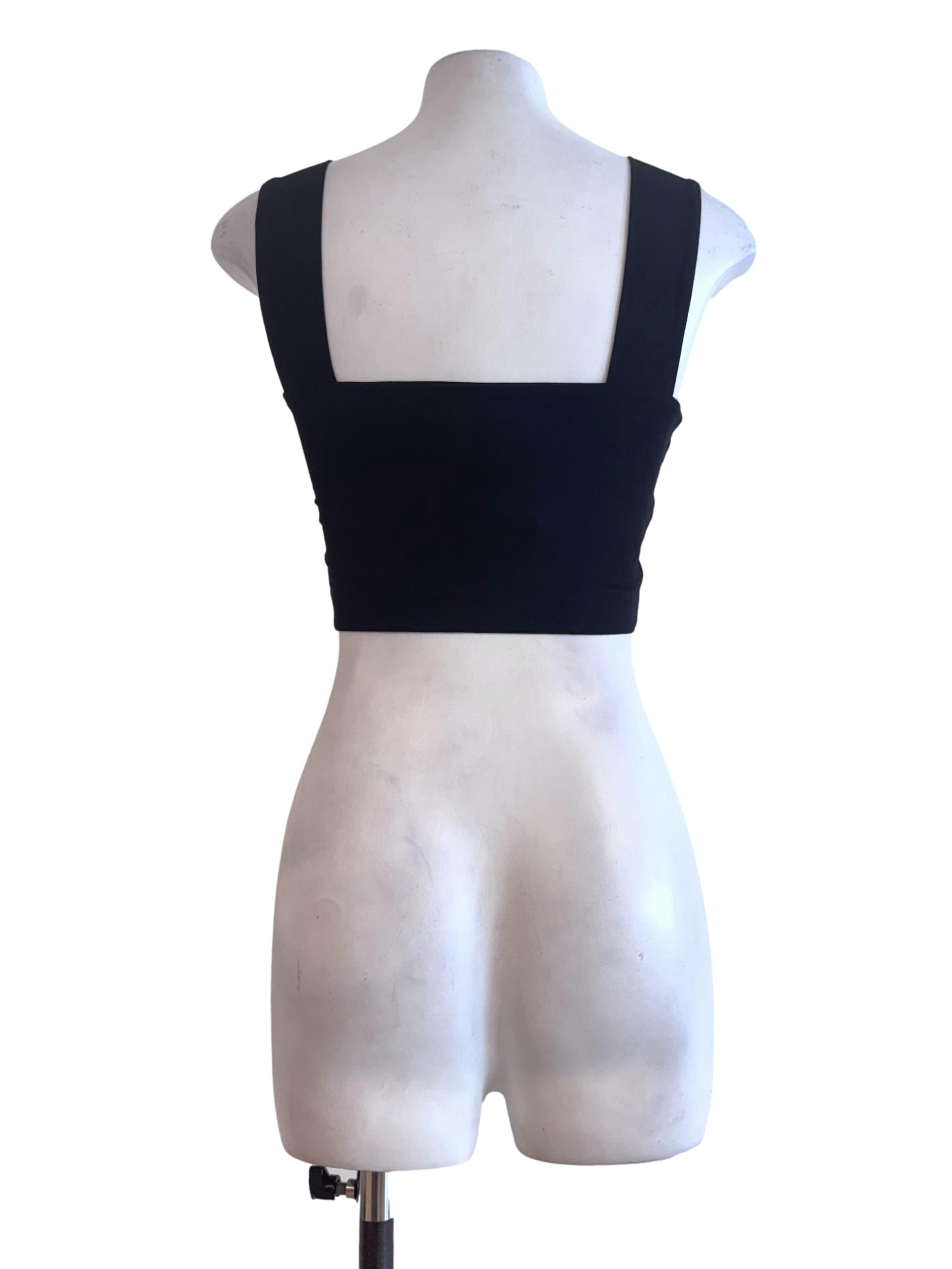 Black Plain Square Neck Bralette