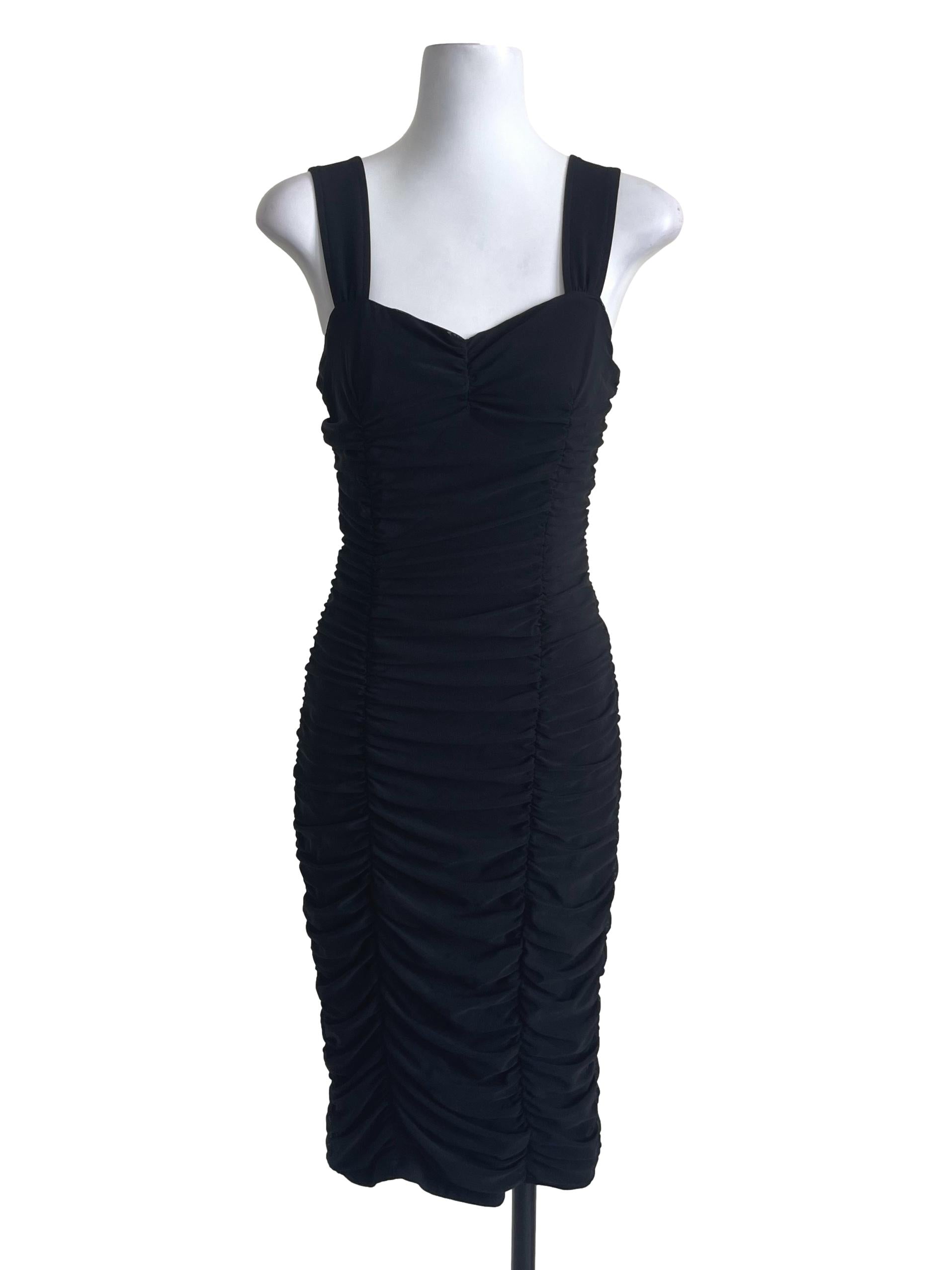 Black Curtain Net Bodycon