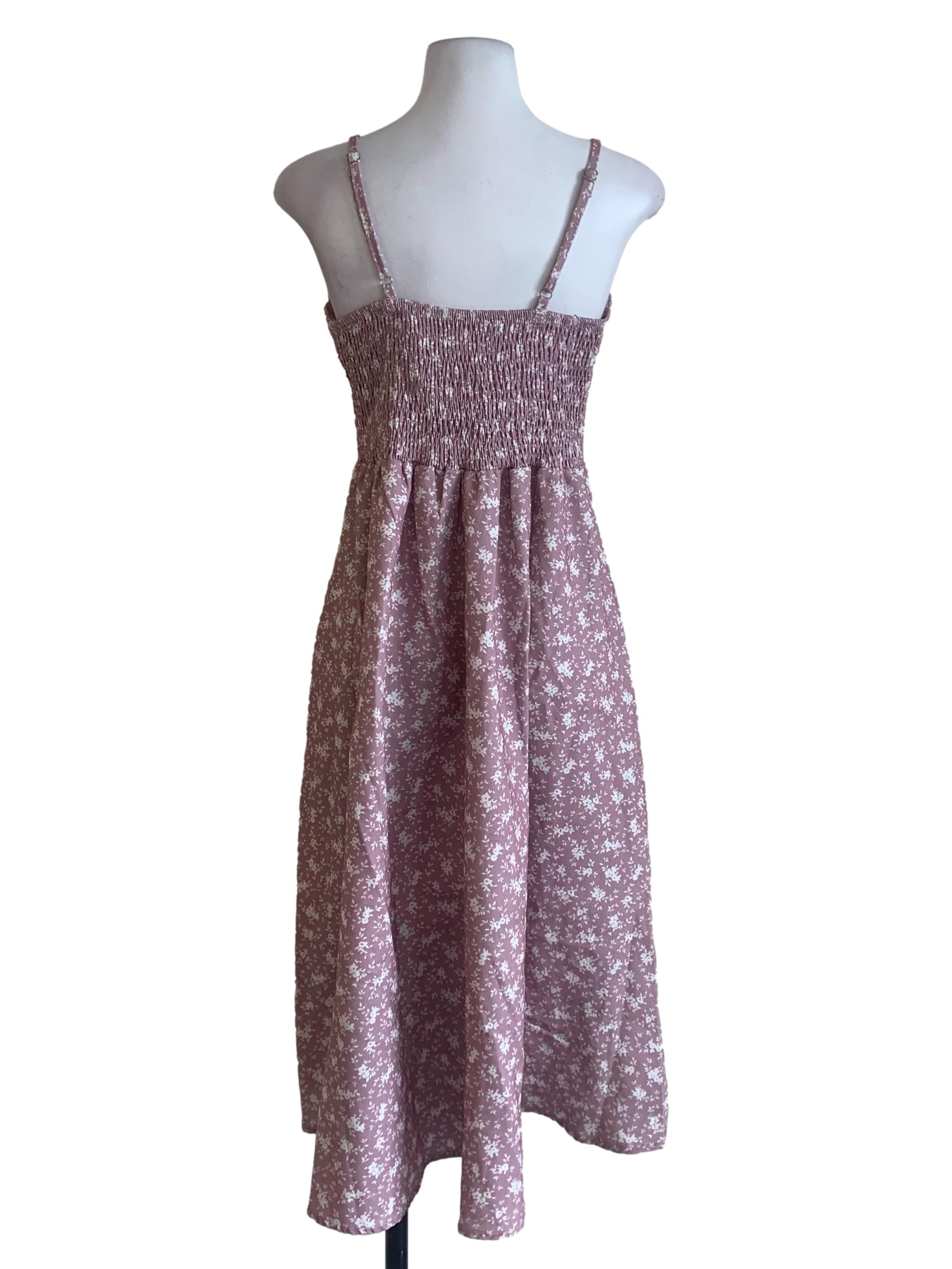 Blush Pink Floral Pattern Dress