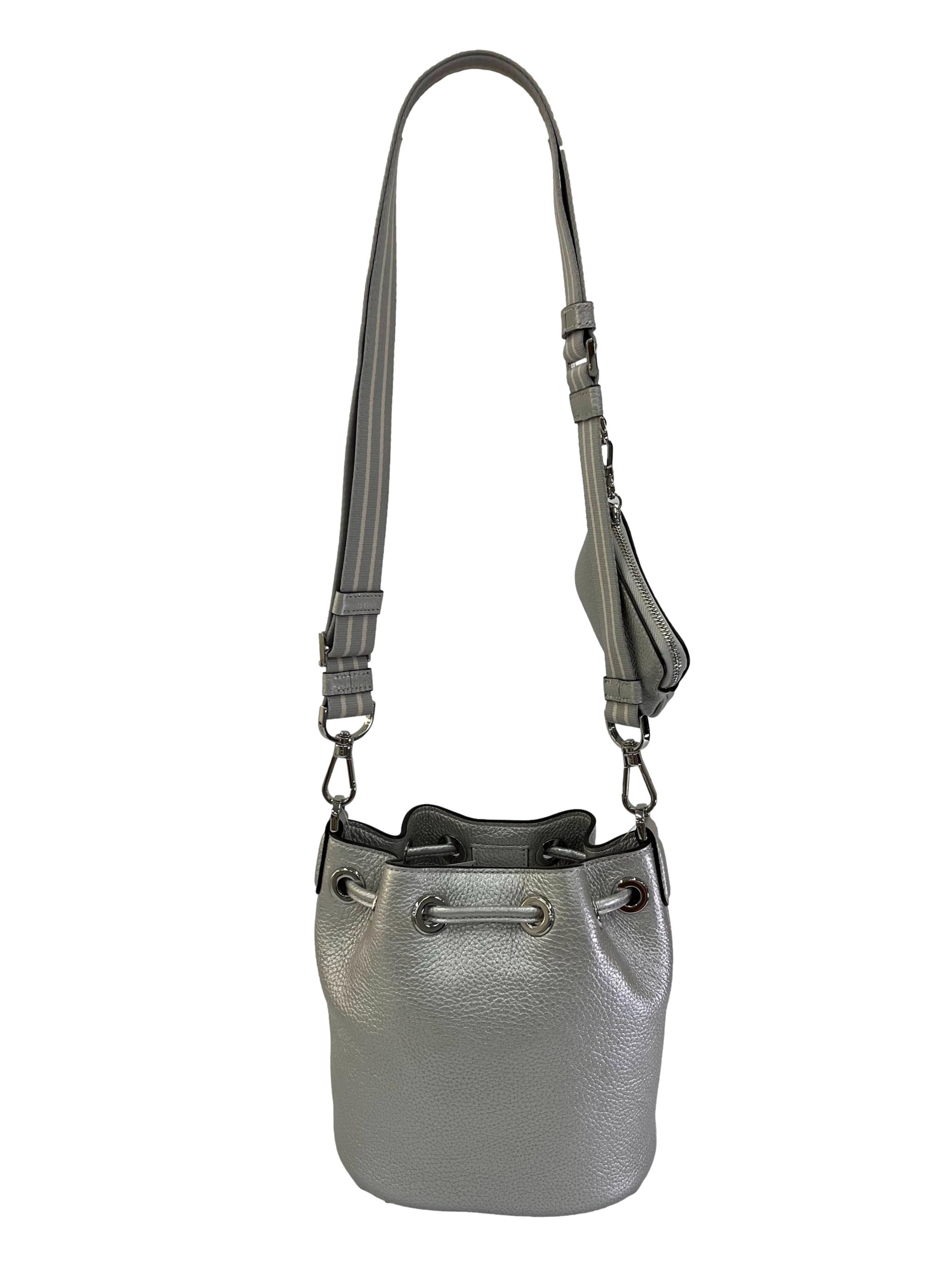 Silver Leather Rosie Mini Bucket Bag CSN