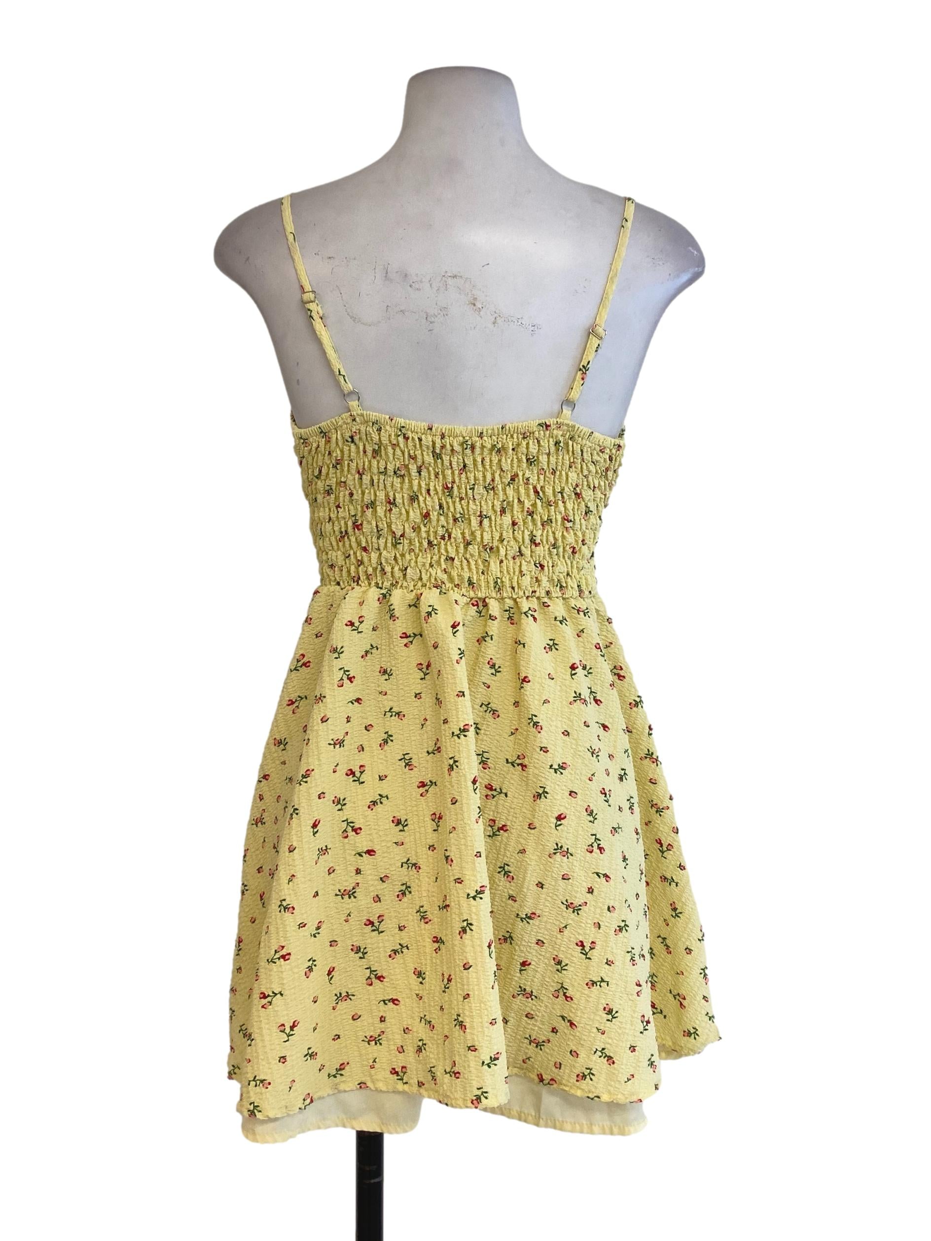 Yellow Floral A Line Dress