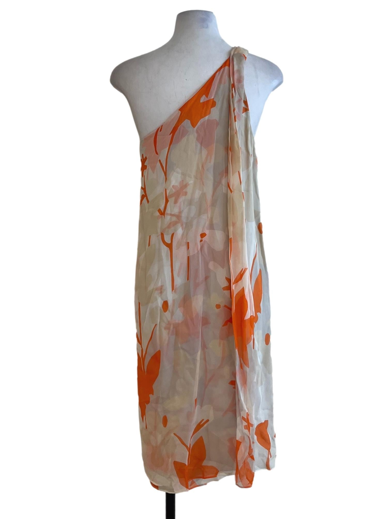 Beige Abstract Asymmetric Pleated Dress