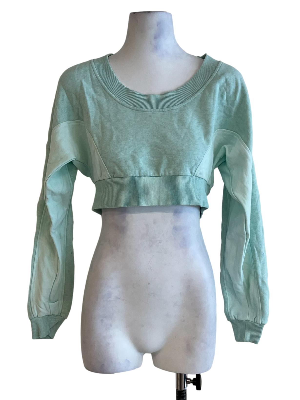 Mint Green Jewel Neckline Cropped Top