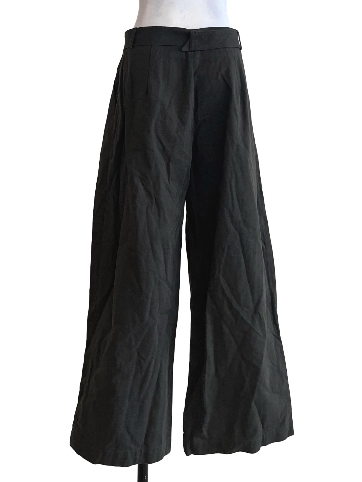 Dark Green Belted Pants
