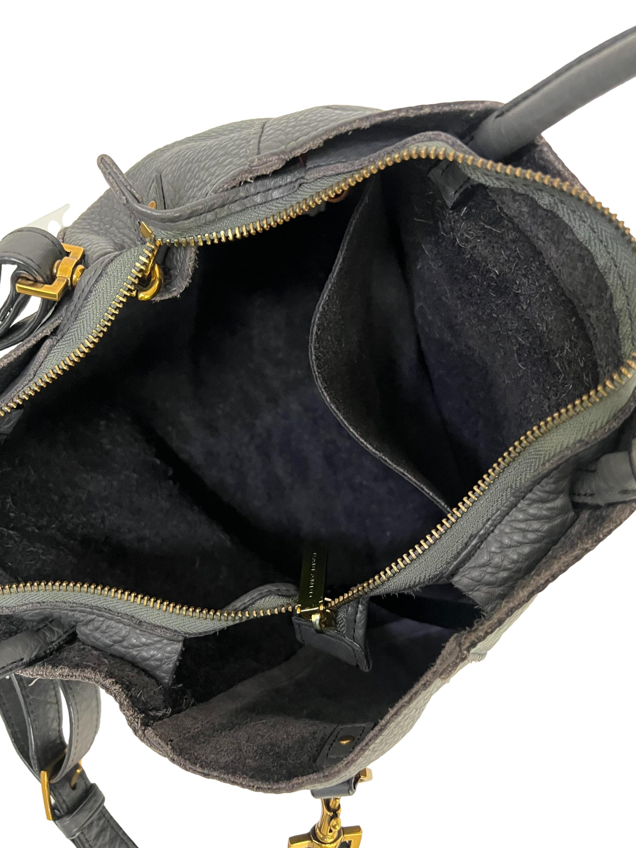 Grey Leather Handbag