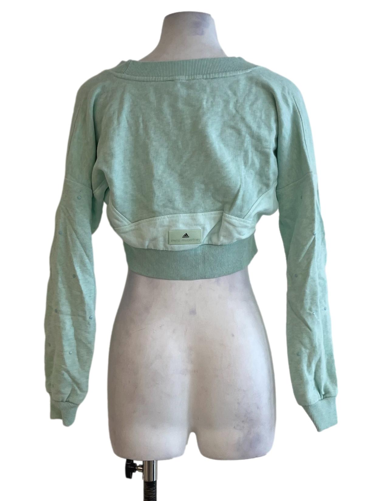 Mint Green Jewel Neckline Cropped Top