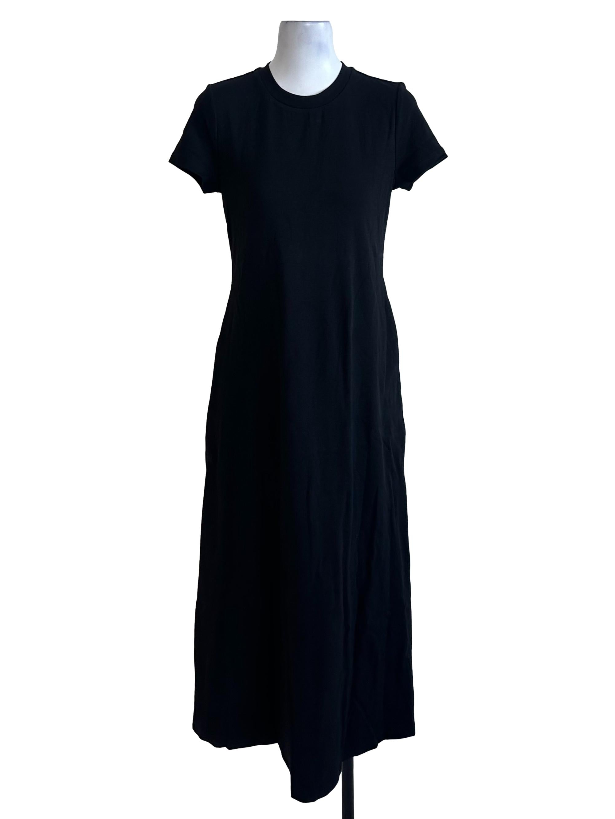 Onyx Black Round Neck Short Sleeve Dress