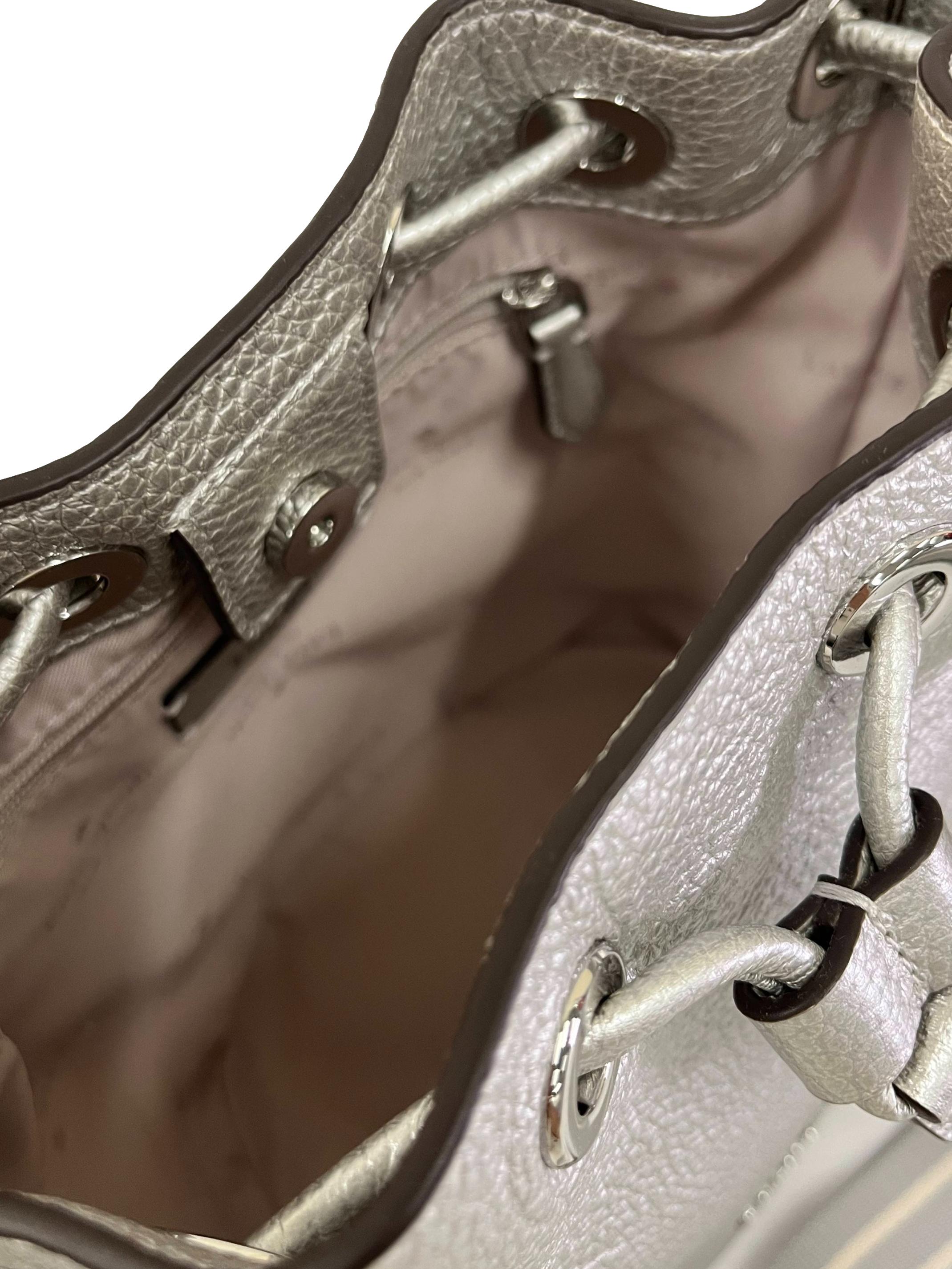 Silver Leather Rosie Mini Bucket Bag CSN