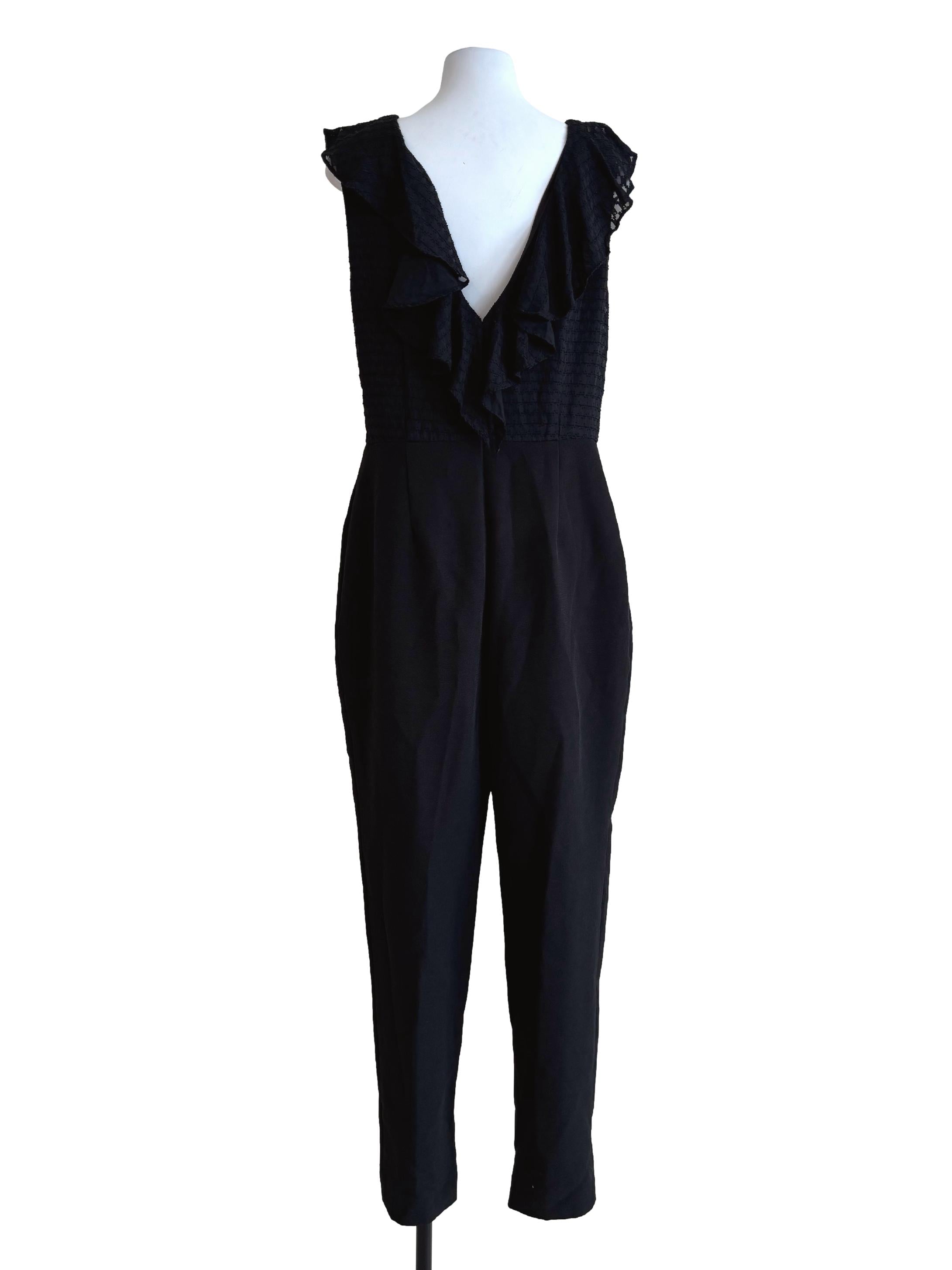 Onyx Black Sleeveless Pear Cut Jumpsuit