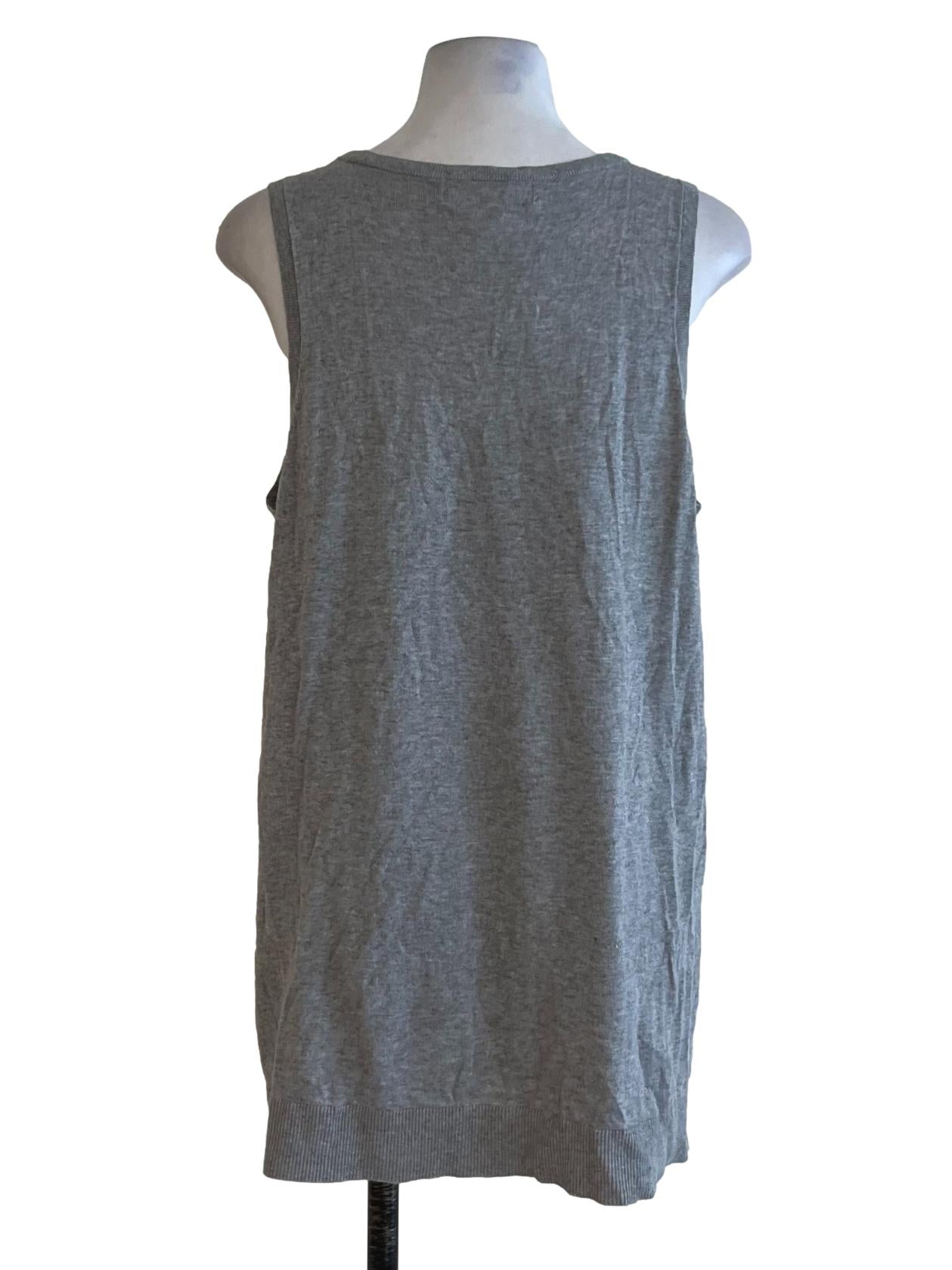 Grey Scoop Neckline Sleeveless Top