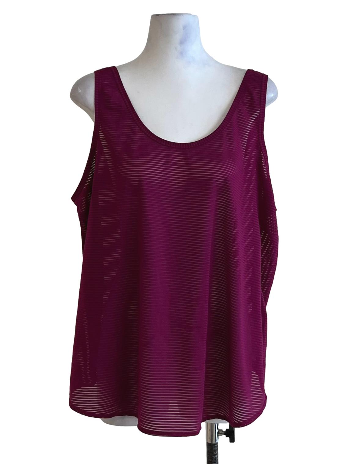 Plum Purple Scoop Neckline Sleeveless Top